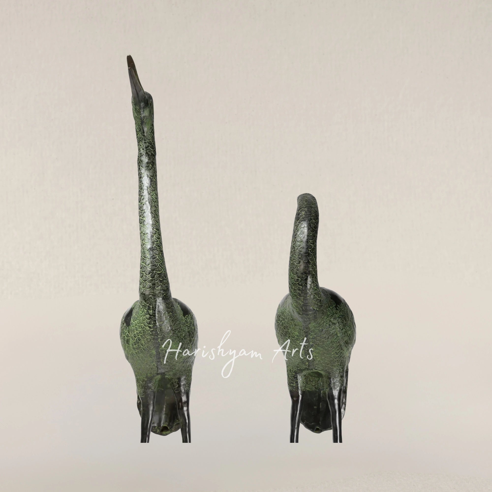 60" Large Pair of Herons | Brass Statues | Home Decor