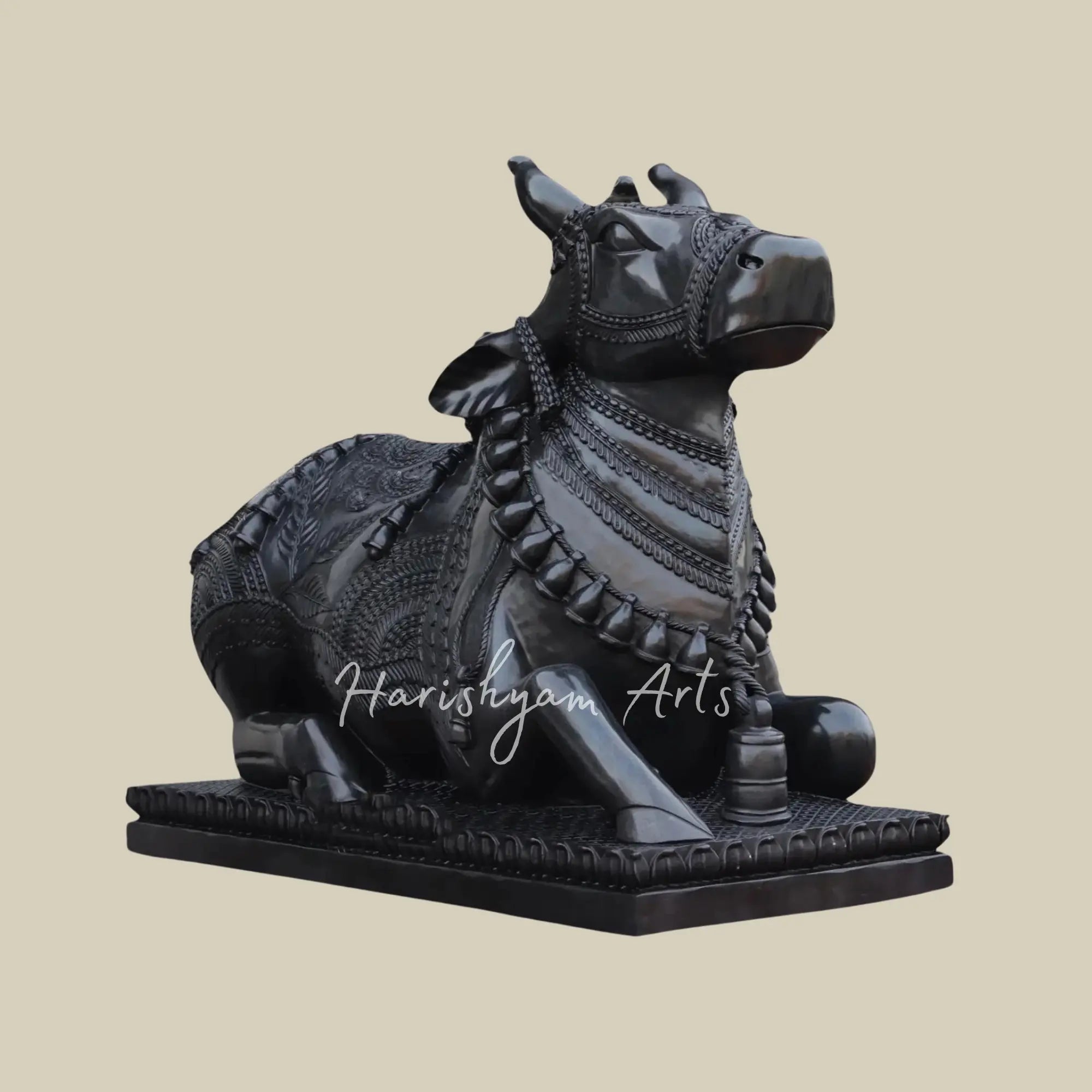 60 inches Large Nandi Murti in Black Marble2