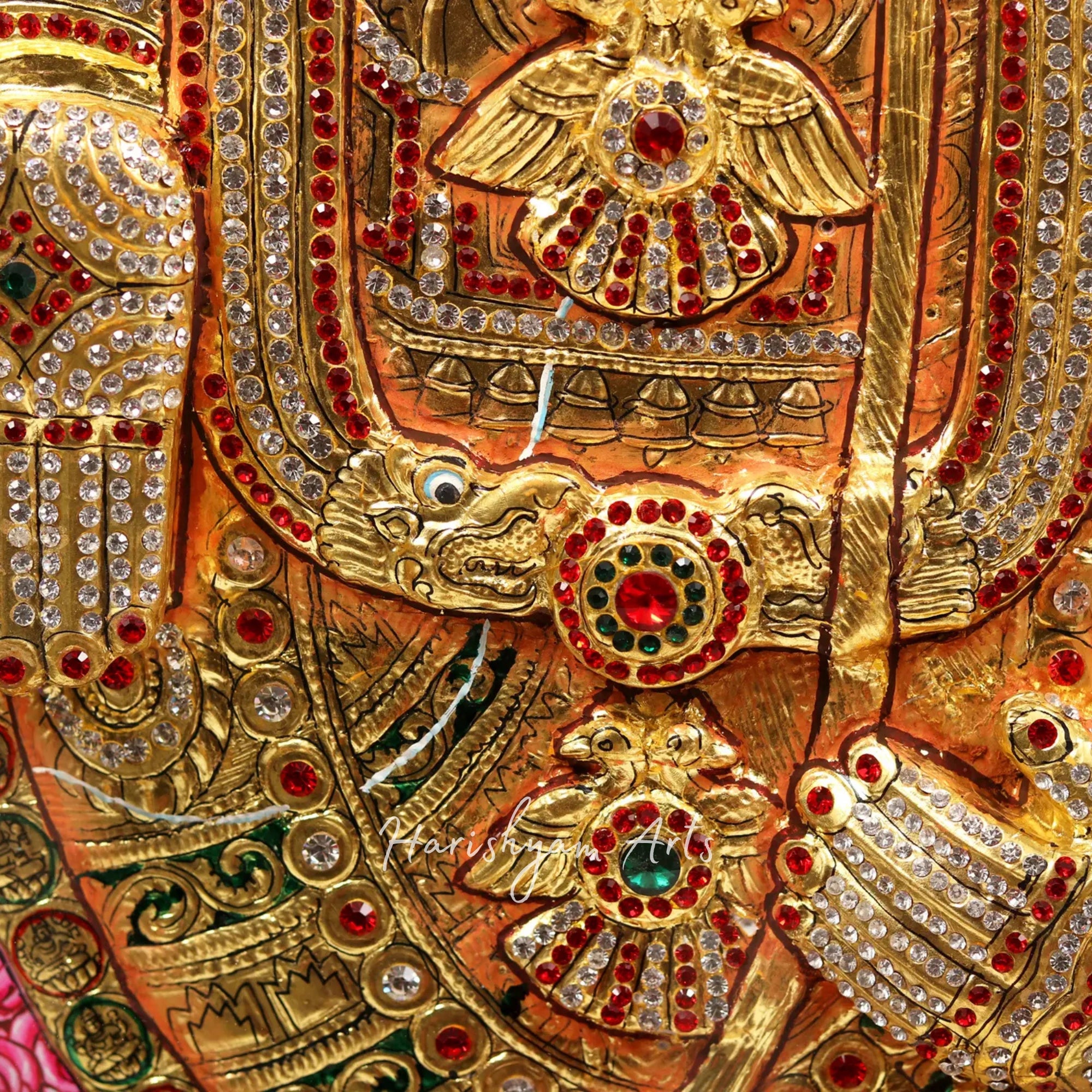 62" Tirupati Balaji Tanjore Painting with Illumination and 22-Karat Gold Embossed Design