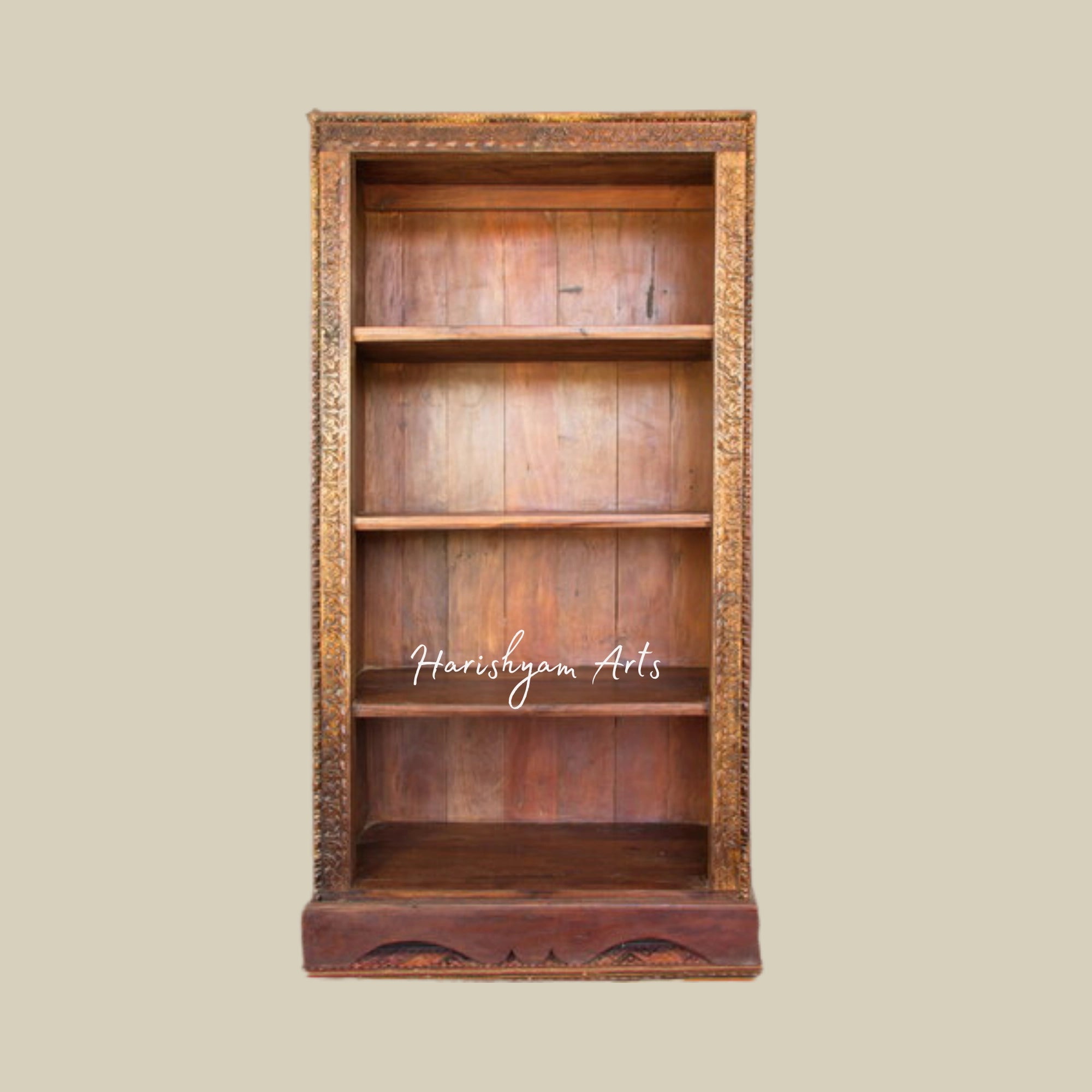 65" Antique Wood Bookshelf1