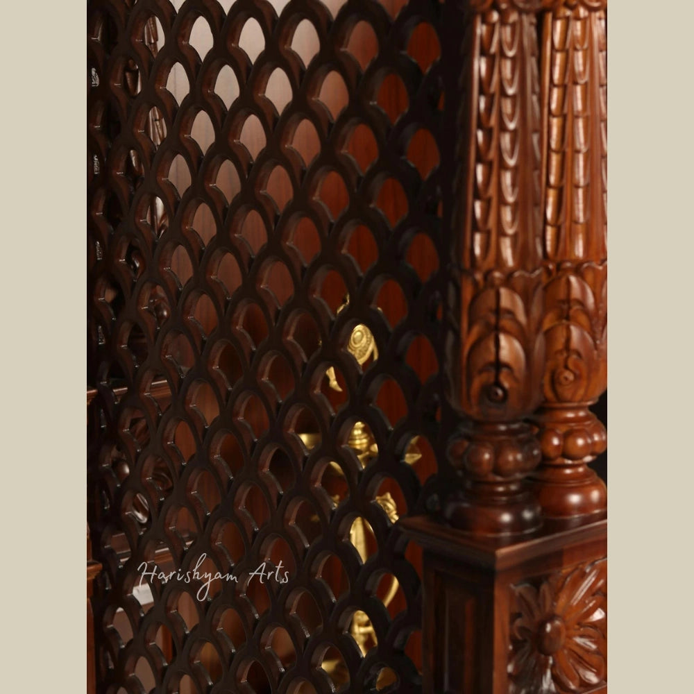 67" Pooja Mandir in Teak Wood | Large Pooja Temple / Altar / Shrine / Pooja Ghar For Home & Office