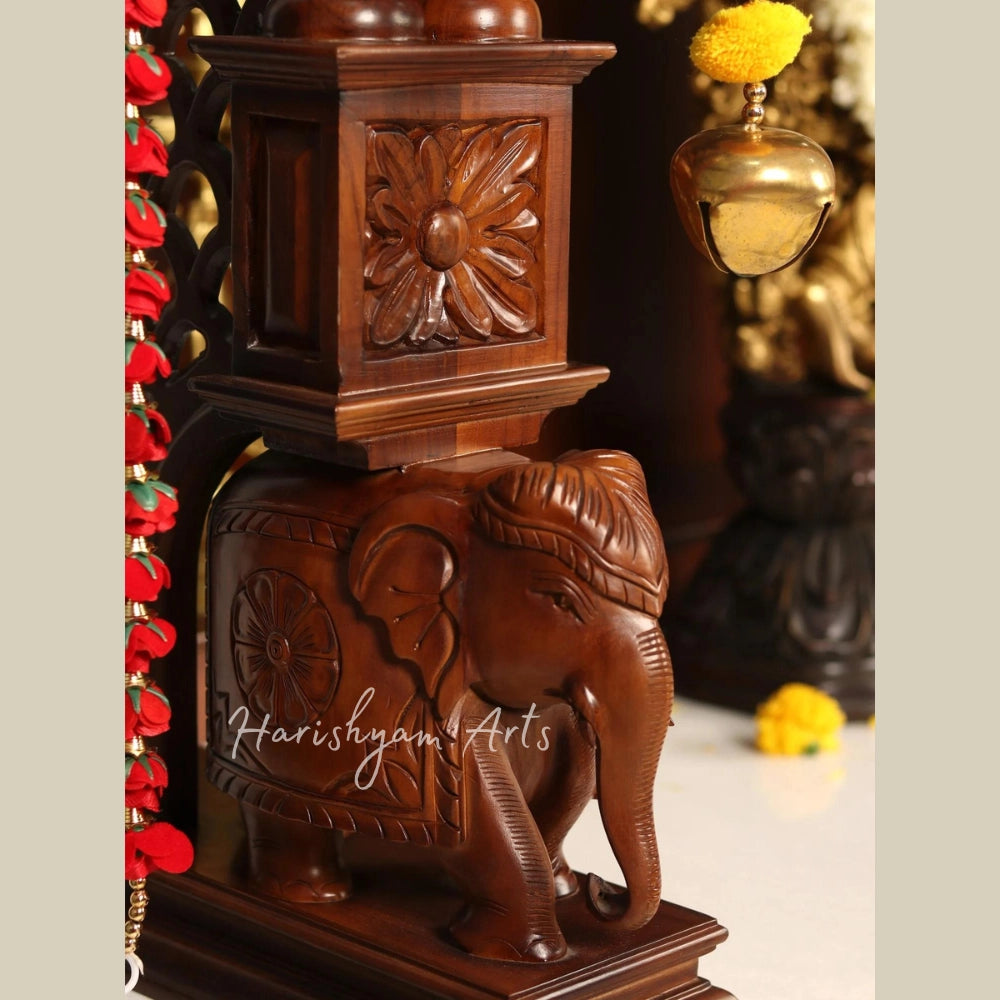 67" Pooja Mandir in Teak Wood | Large Pooja Temple / Altar / Shrine / Pooja Ghar For Home & Office