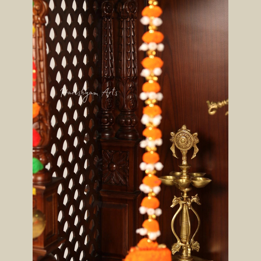 67" Pooja Mandir in Teak Wood | Large Pooja Temple / Altar / Shrine / Pooja Ghar For Home & Office