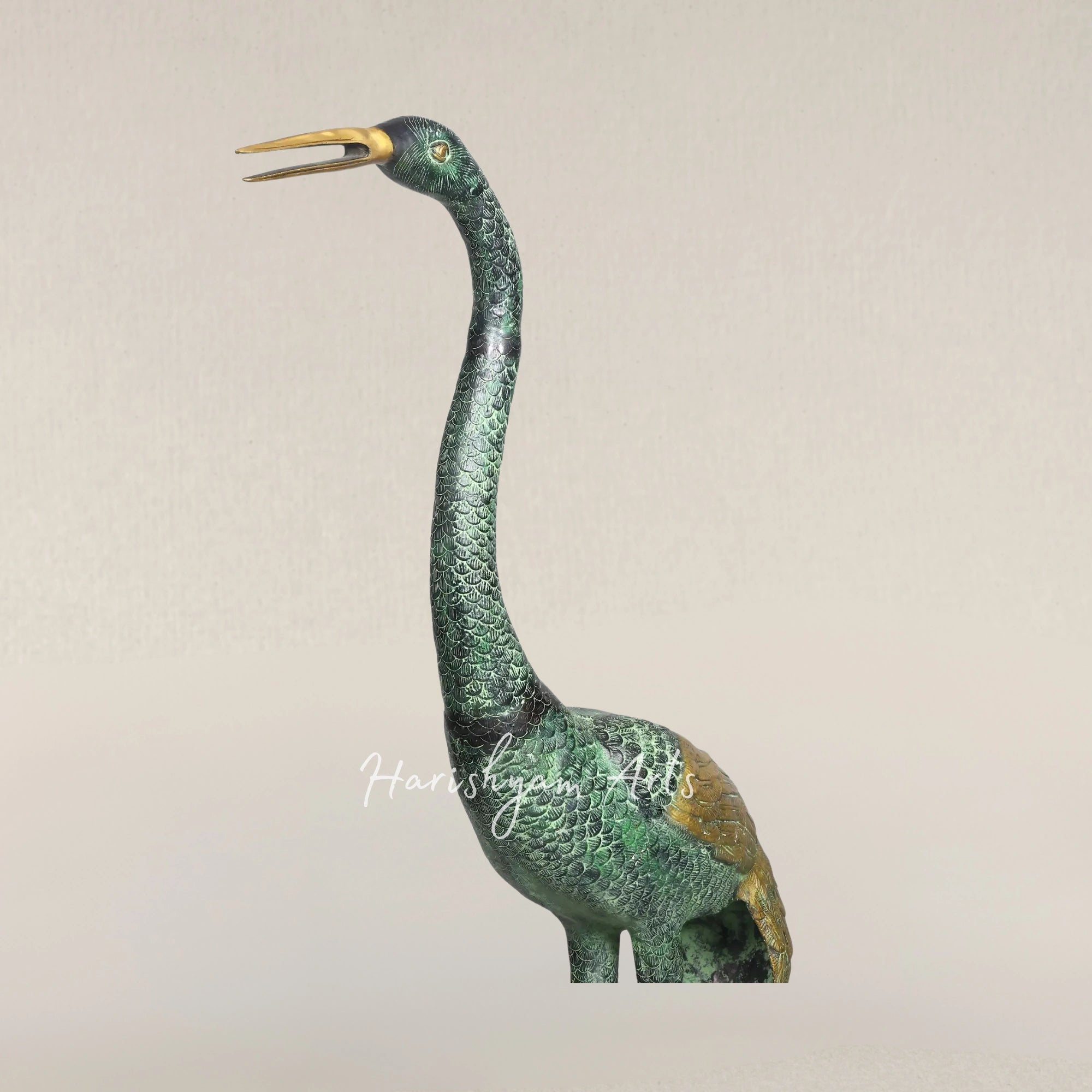 67" Grand Elegant Crane Pair Premium Brass Home Decor Sculptures