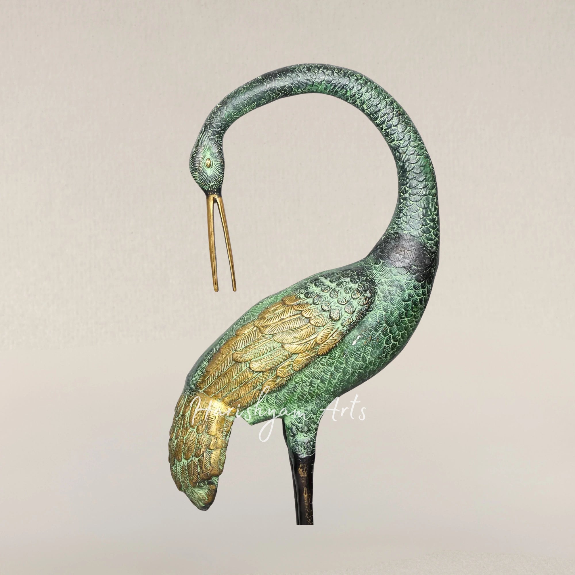 67" Grand Elegant Crane Pair Premium Brass Home Decor Sculptures