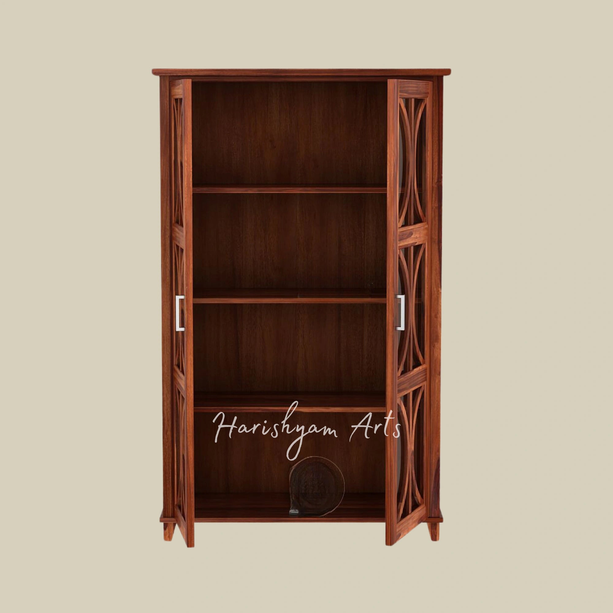 68" Rustic Wooden Bookshelf with Storage