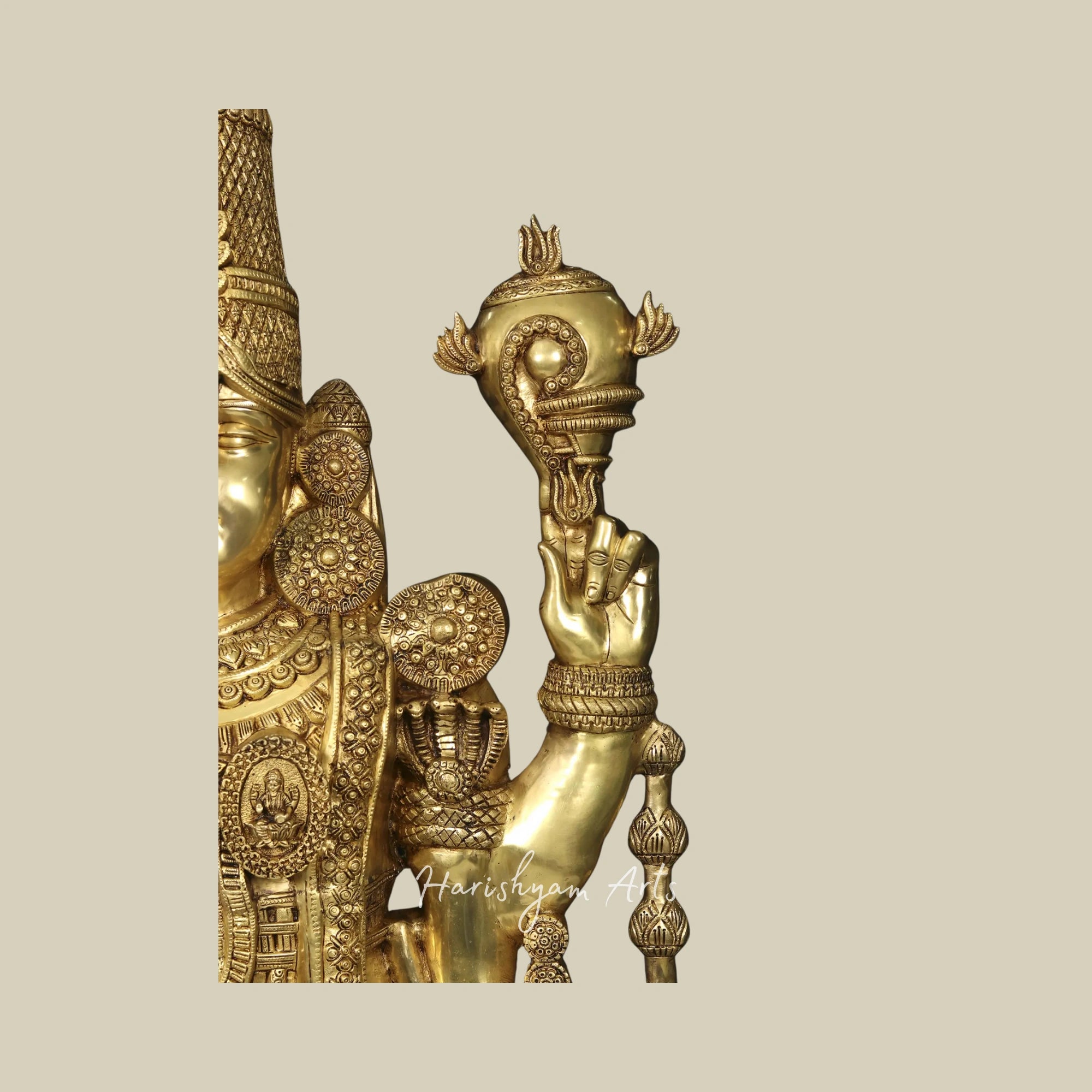 69" Premium Brass Tirupati Venkateshvara Idol for Mandirs and Spiritual Spaces