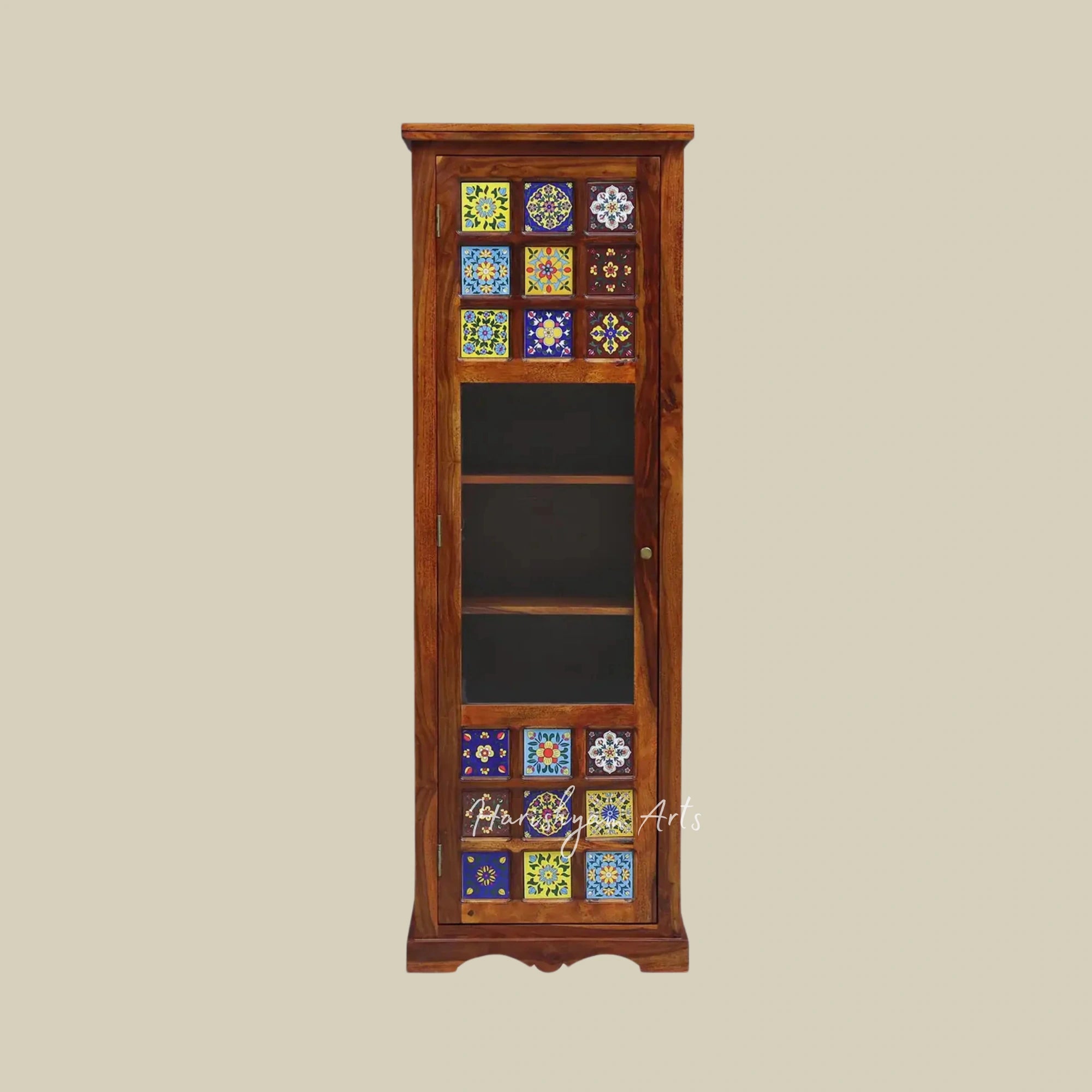 69" Solid Wood Bookcase with Single Door