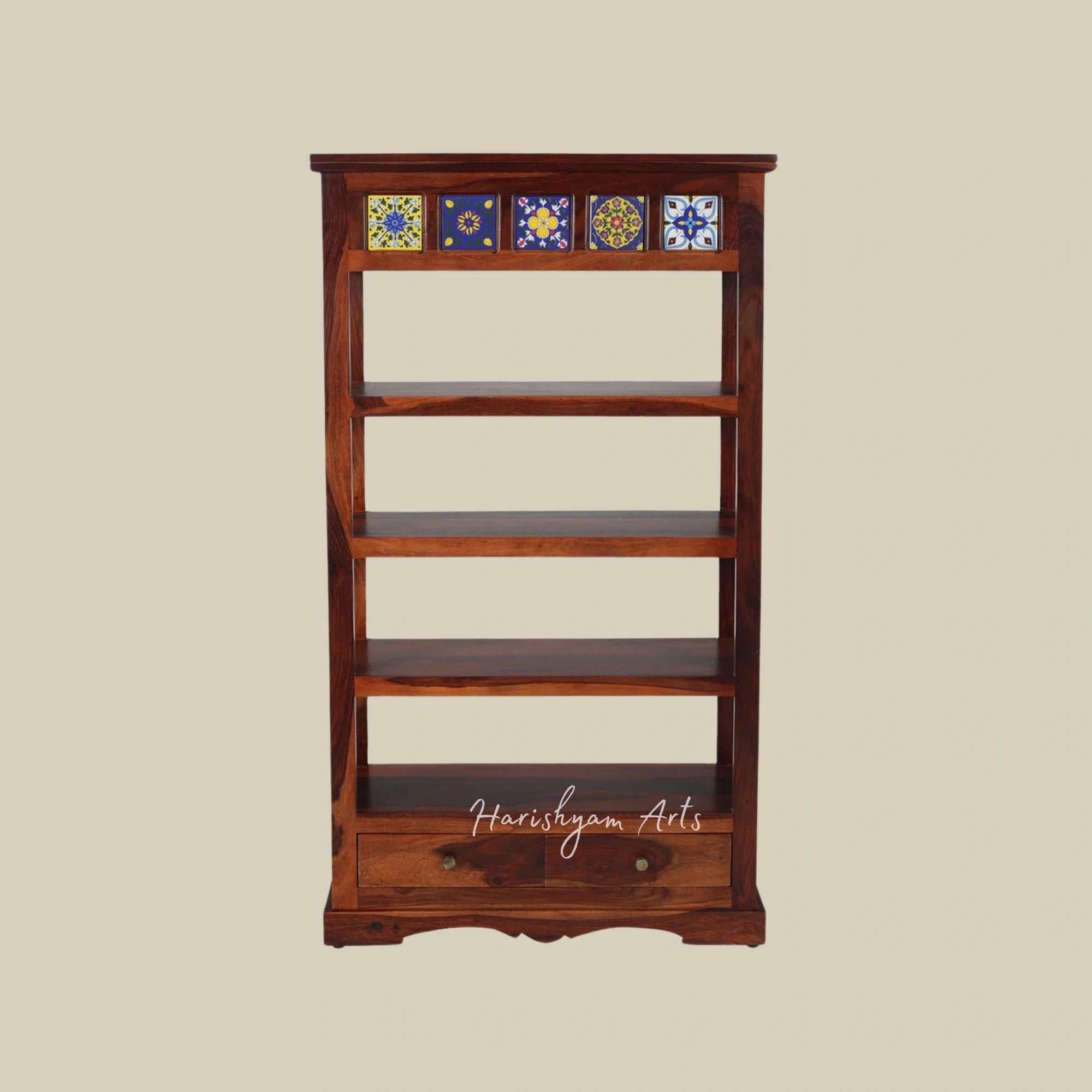 69" Solid Wood Bookcase with Single Door