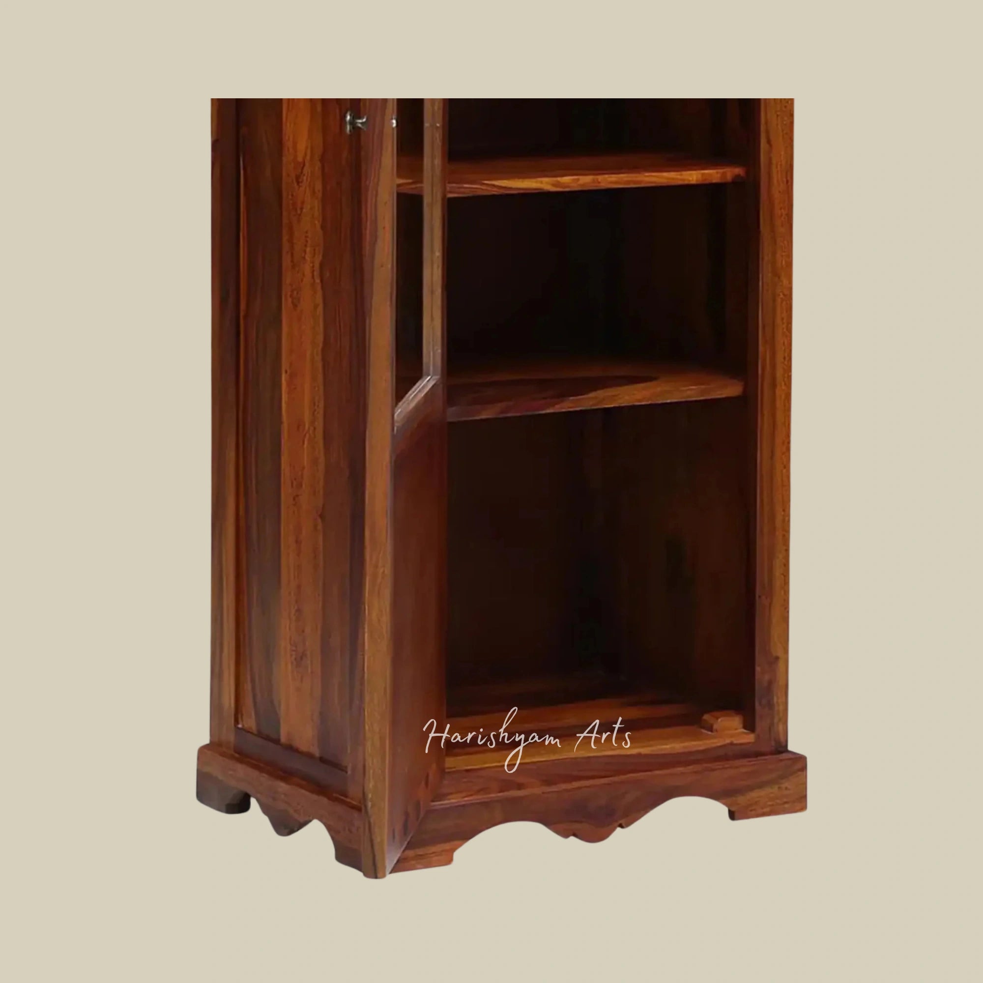 69" Solid Wood Bookcase with Single Door