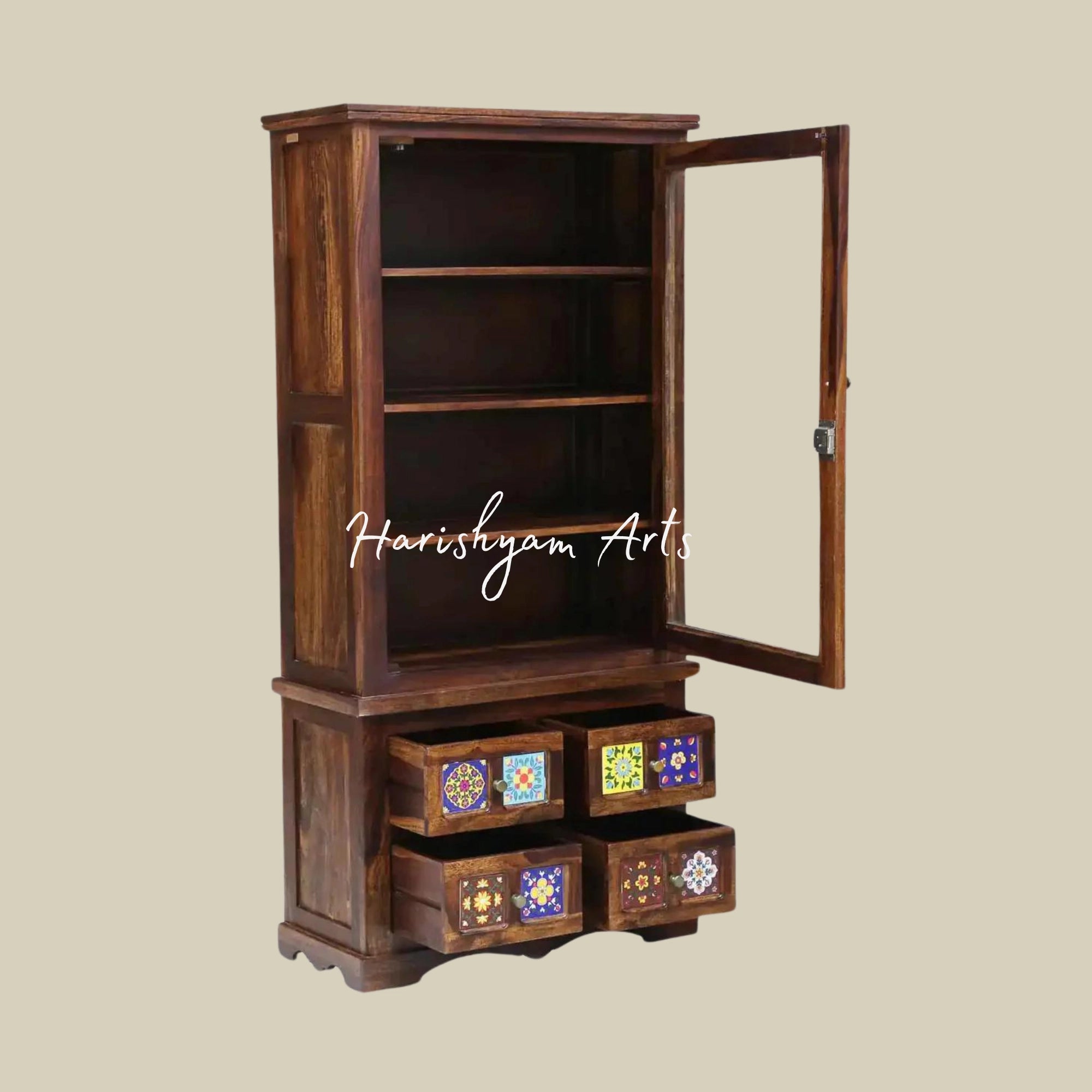 69" Traditional Bookshelf with Drawers