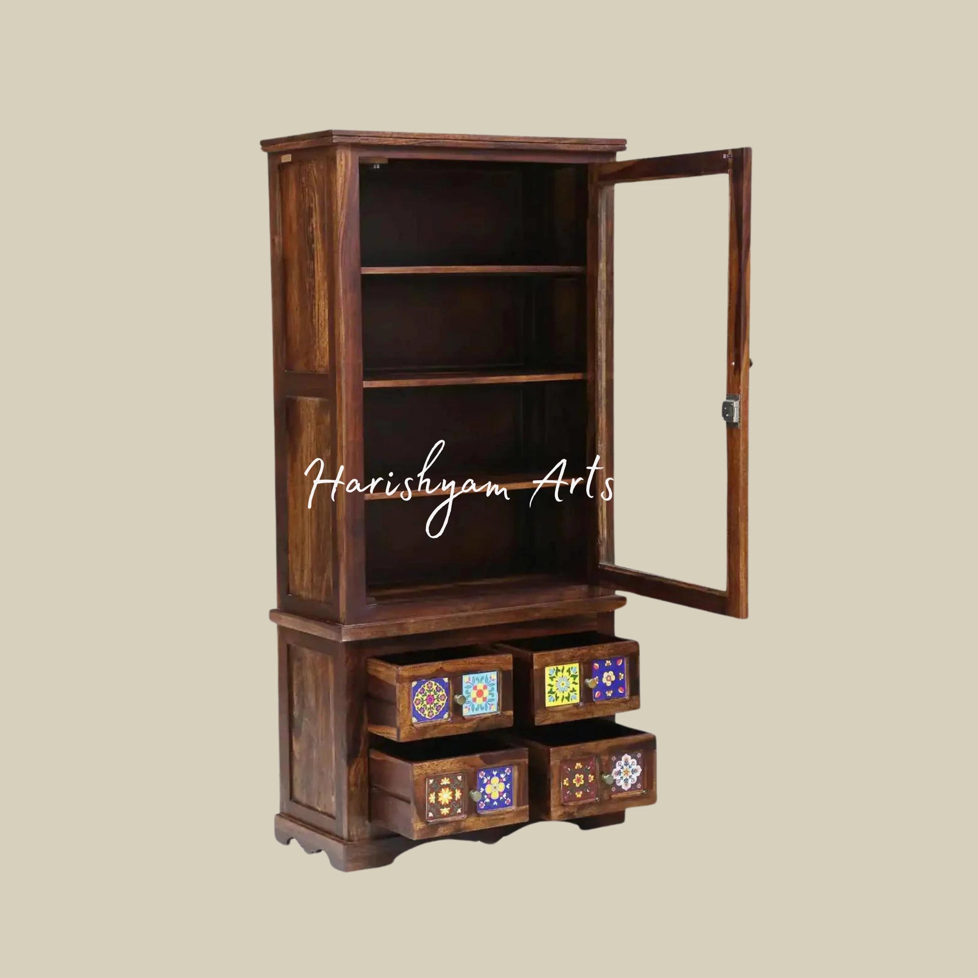 69" Traditional Bookshelf with Drawers1