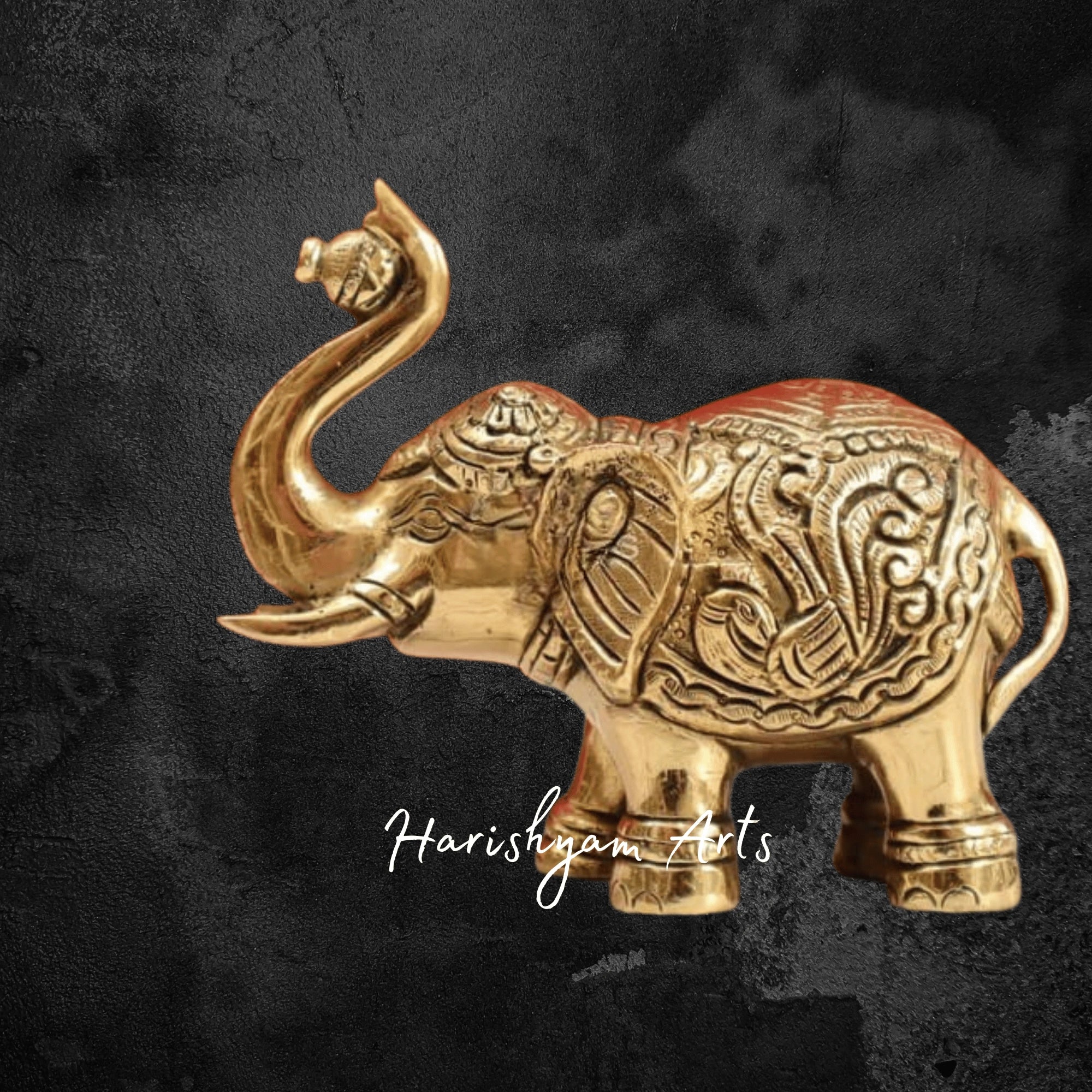 6" Grand Brass Elephant Statue for Home and Office