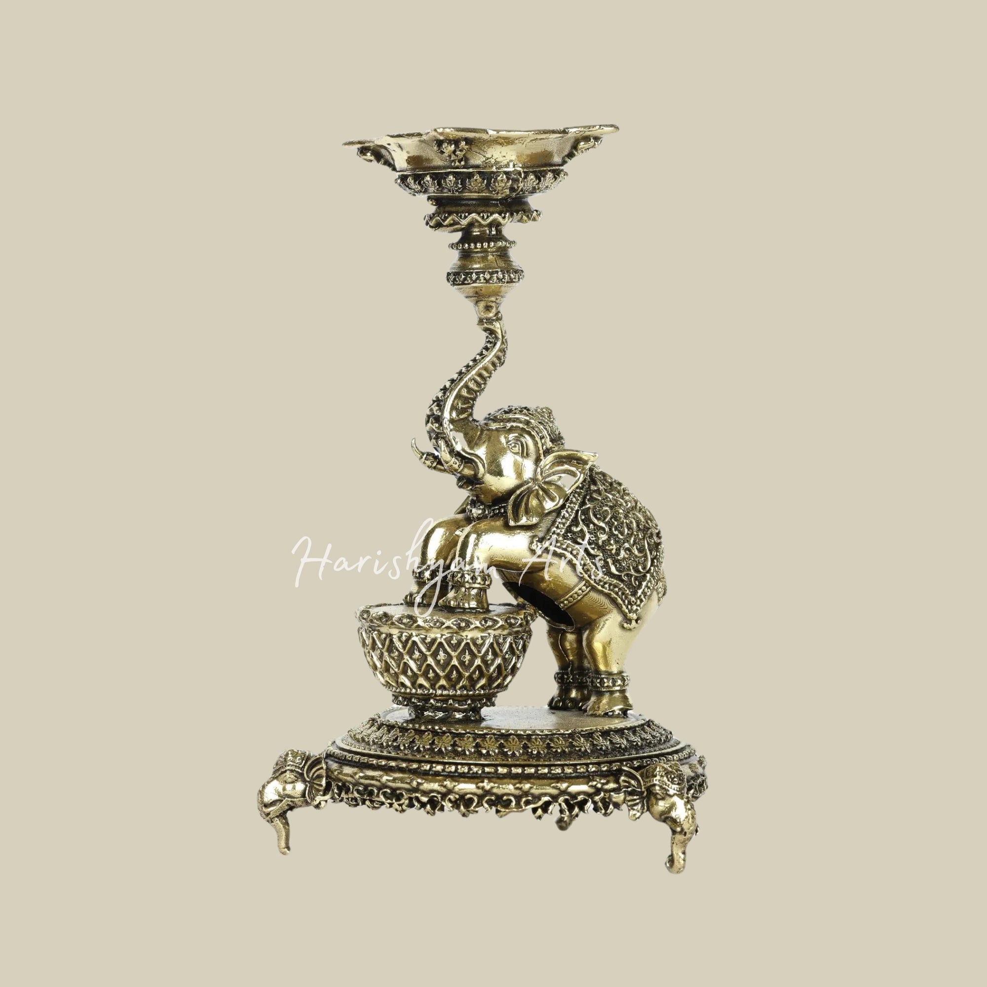 6" Superfine Designer Brass Elephant Lamp3