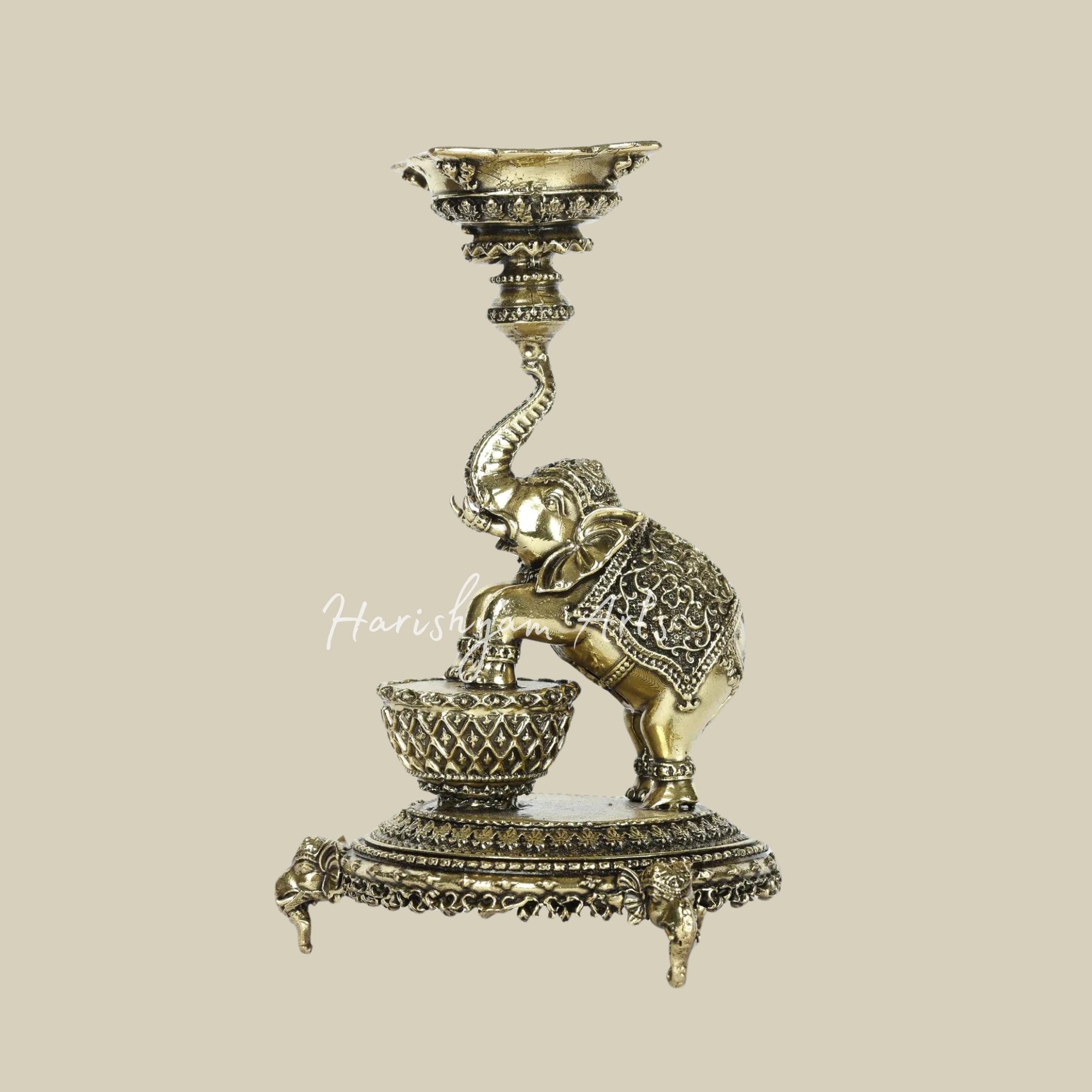 6" Superfine Designer Brass Elephant Lamp4