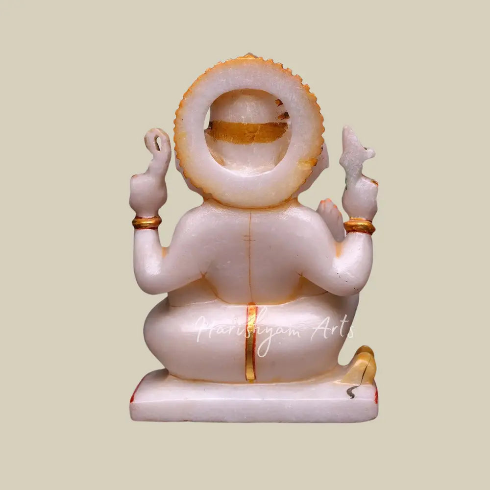 6" Small Marble Ganesha Moorti