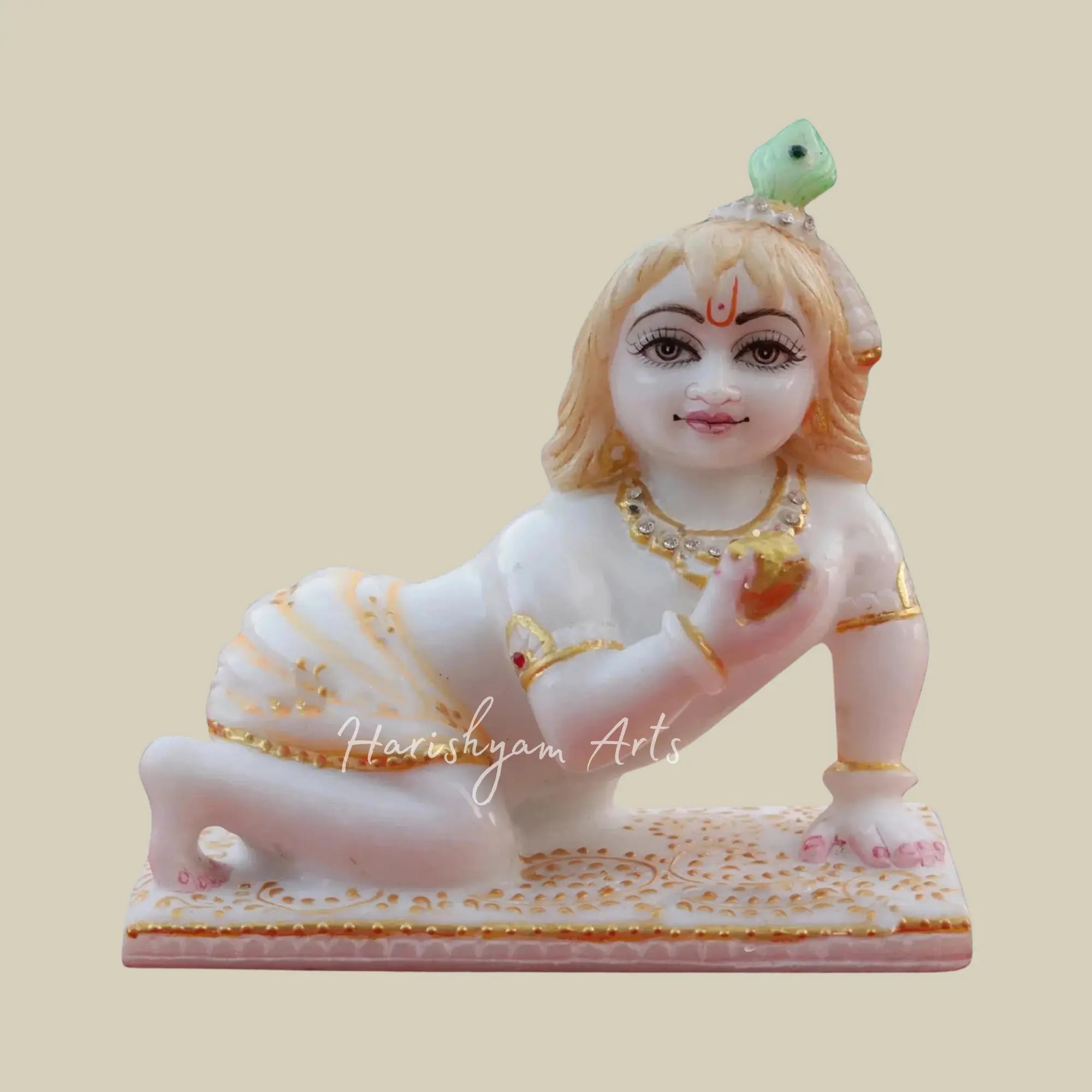 6 inches makrana marble laddu gopal murti