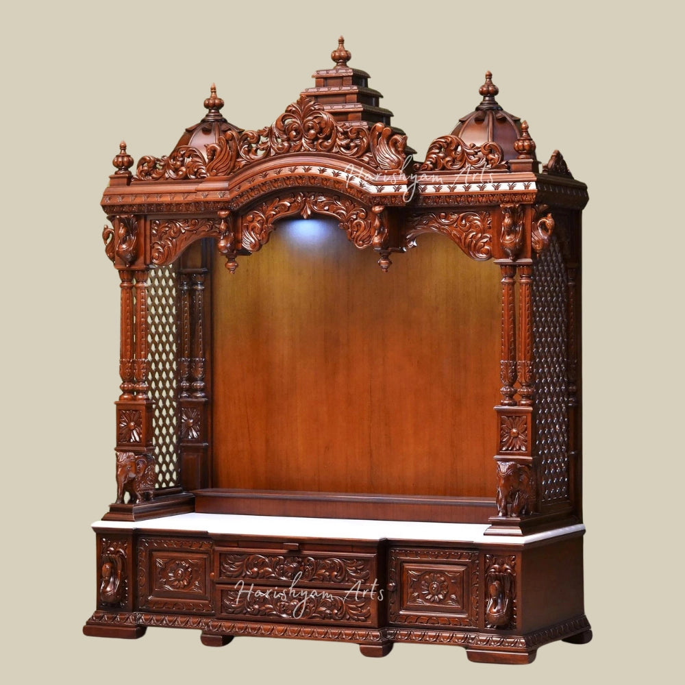 70" Teak Wood Pooja Temple