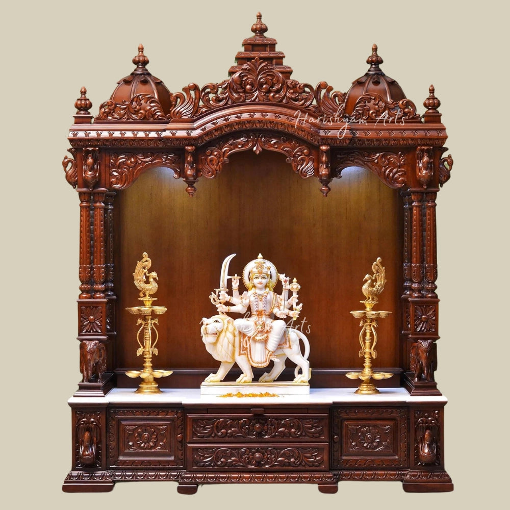 70" Teak Wood Pooja Temple