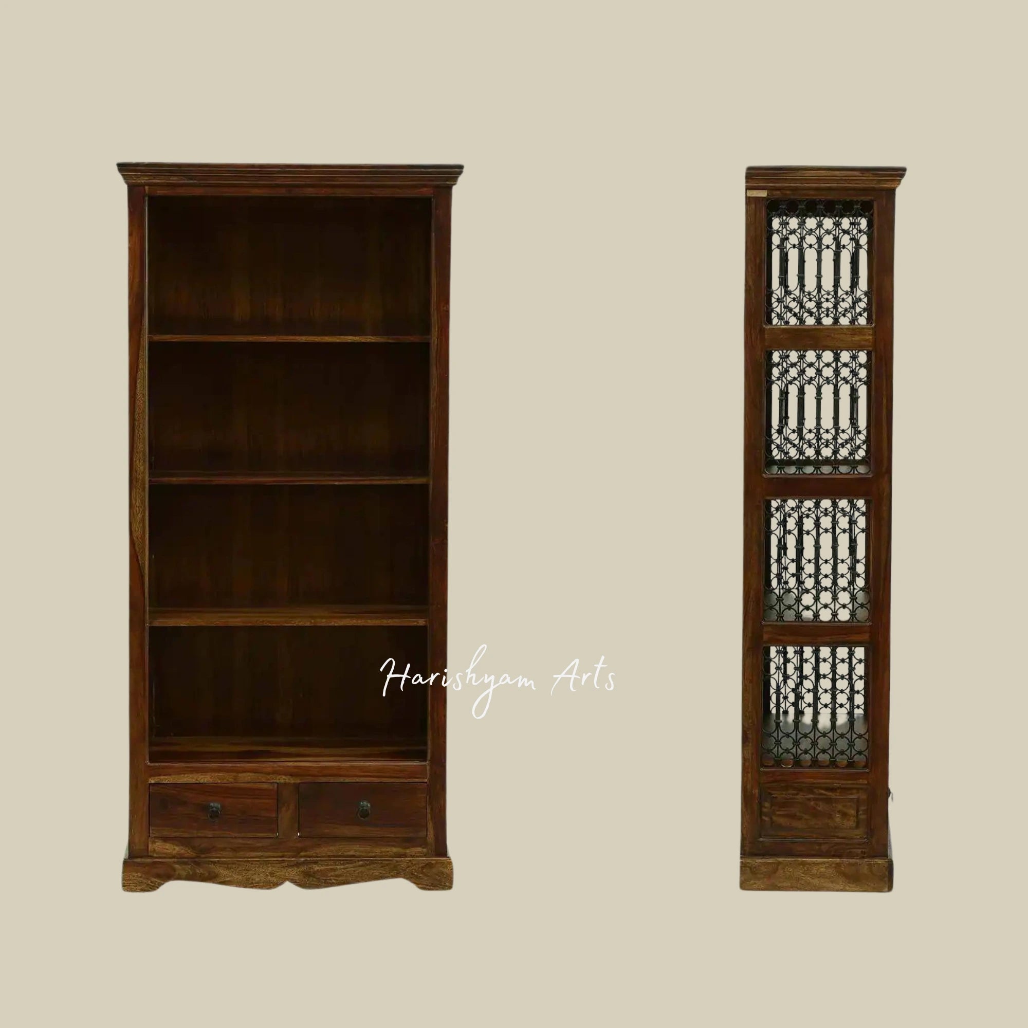 72" Premium Teak Wood Bookshelf3