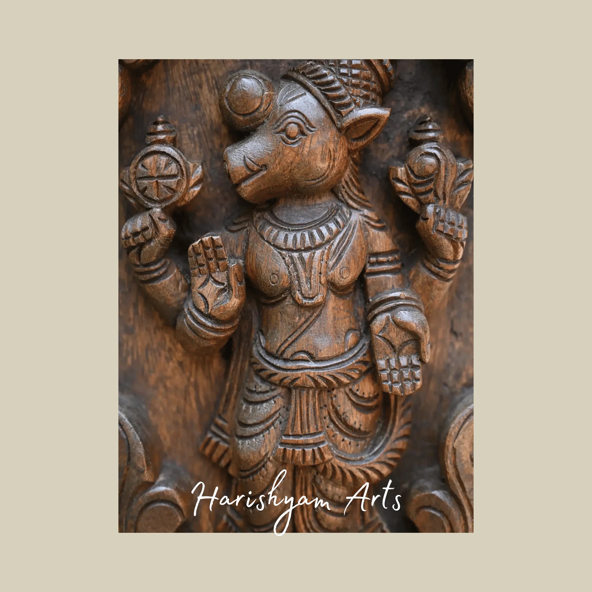 78" Dashavatar Wooden Wall Panel – Ten Incarnations of Lord Vishnu | Traditional Hindu Art