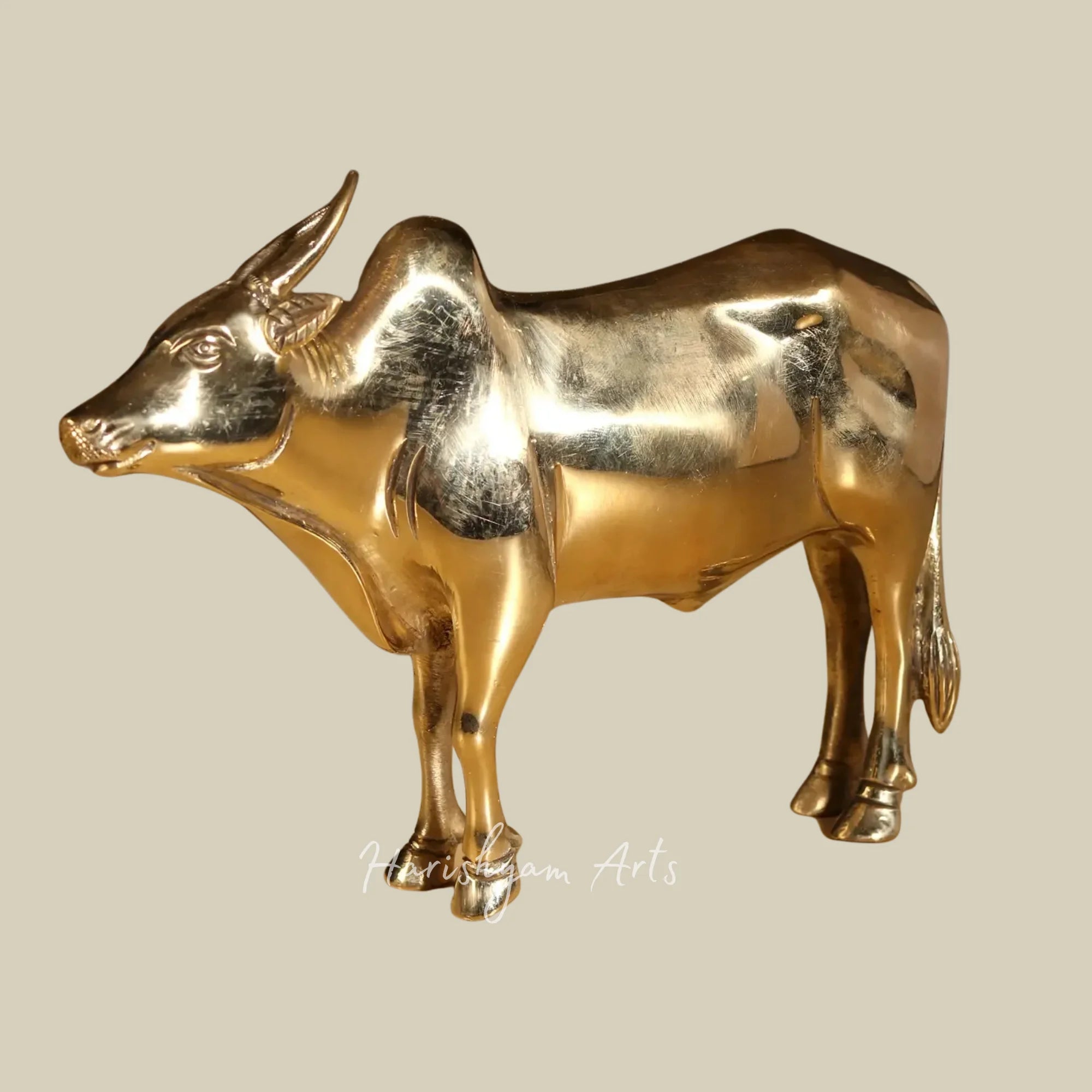 7"Artistic Bull Brass Statue for Premium Home Decoration