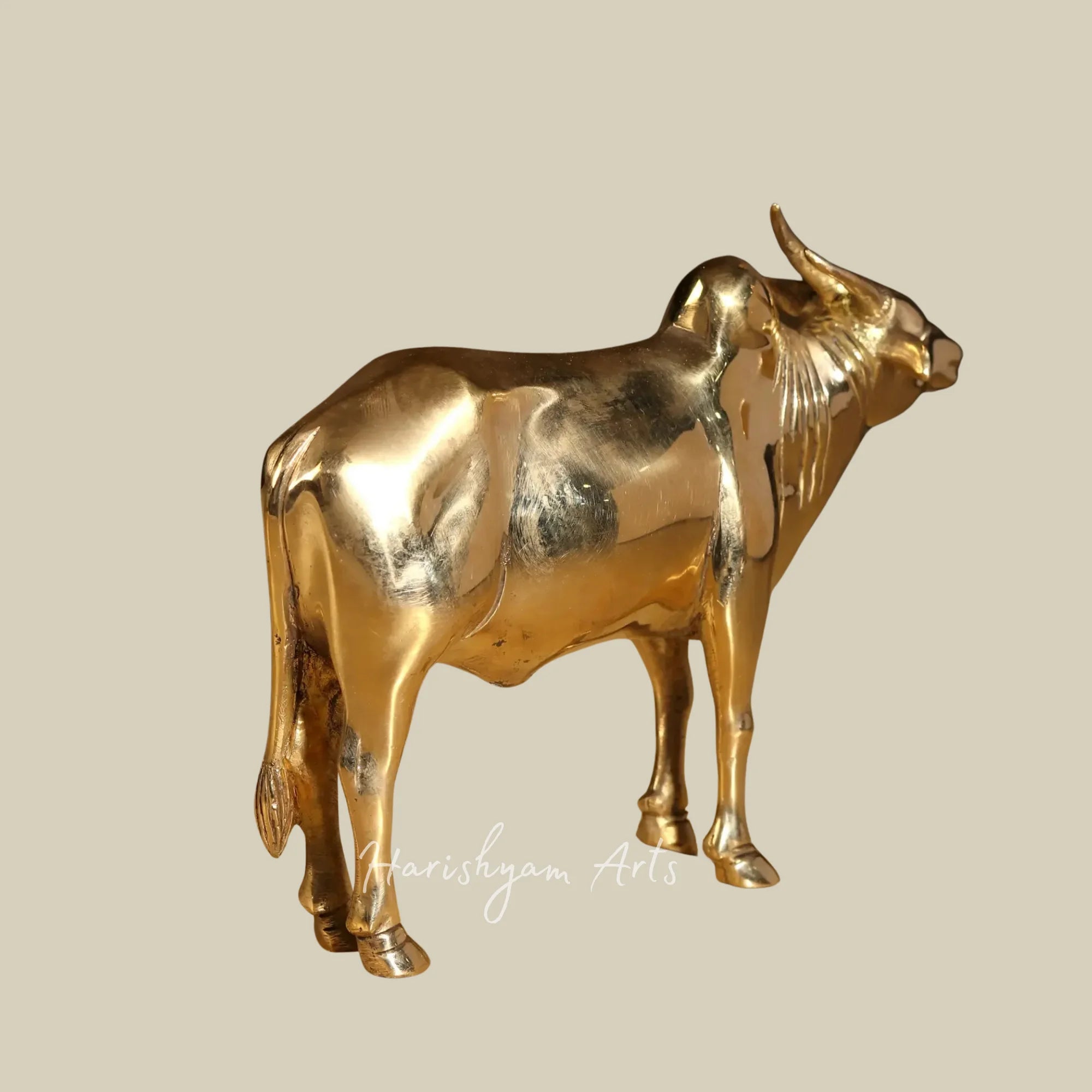 7"Artistic Bull Brass Statue for Premium Home Decoration