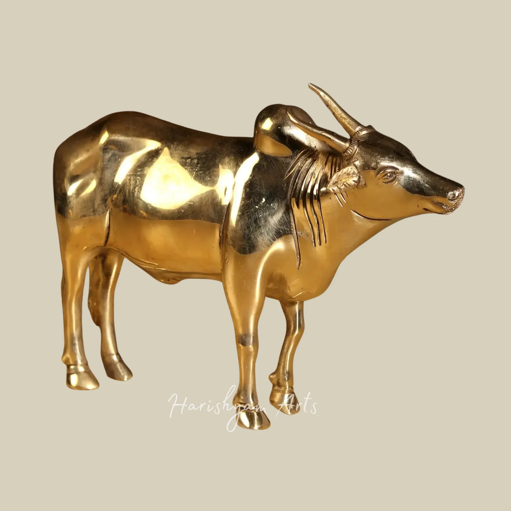 7"Artistic Bull Brass Statue for Premium Home Decoration