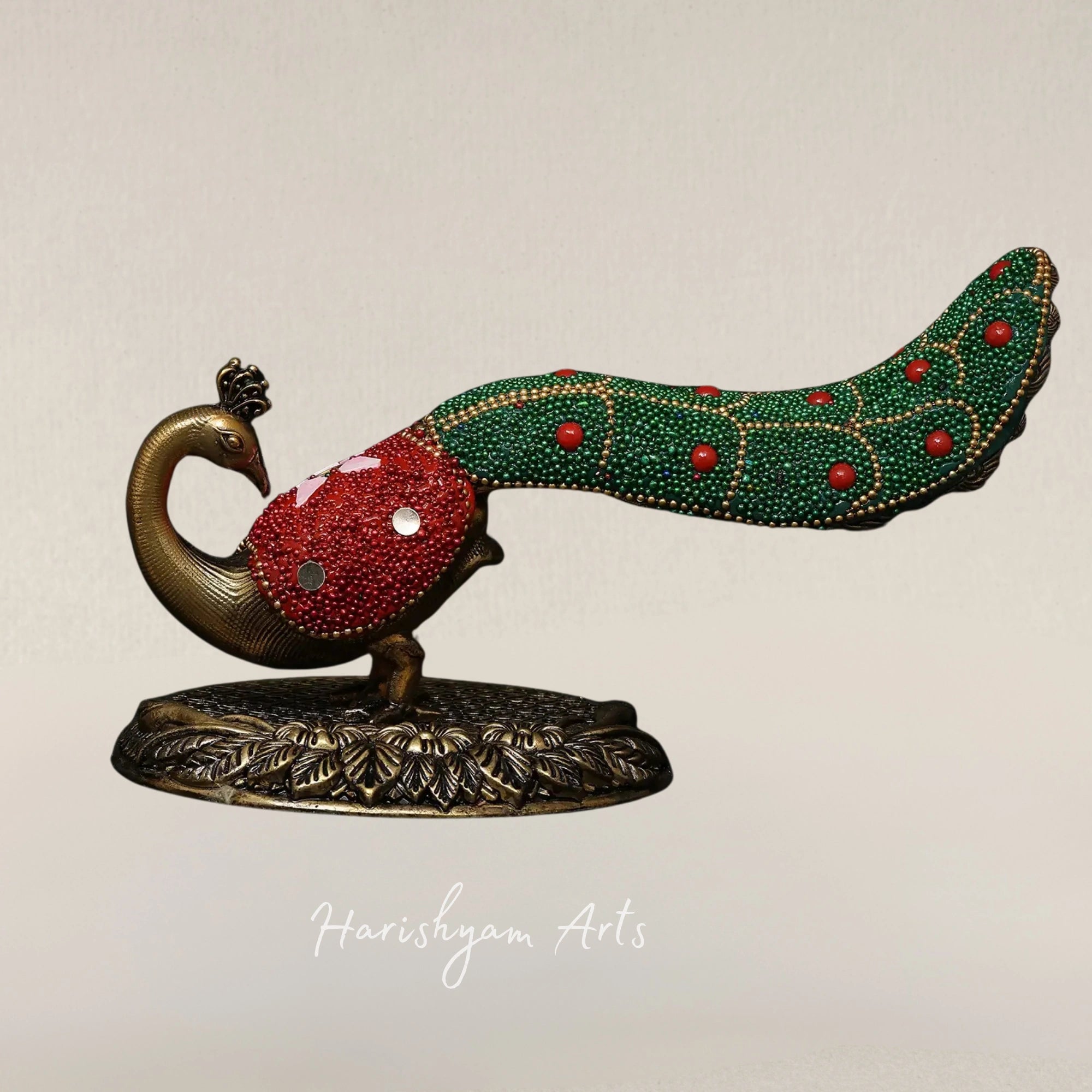 7" Exquisite Twin Peacock Statues for Elegant Home Decoration