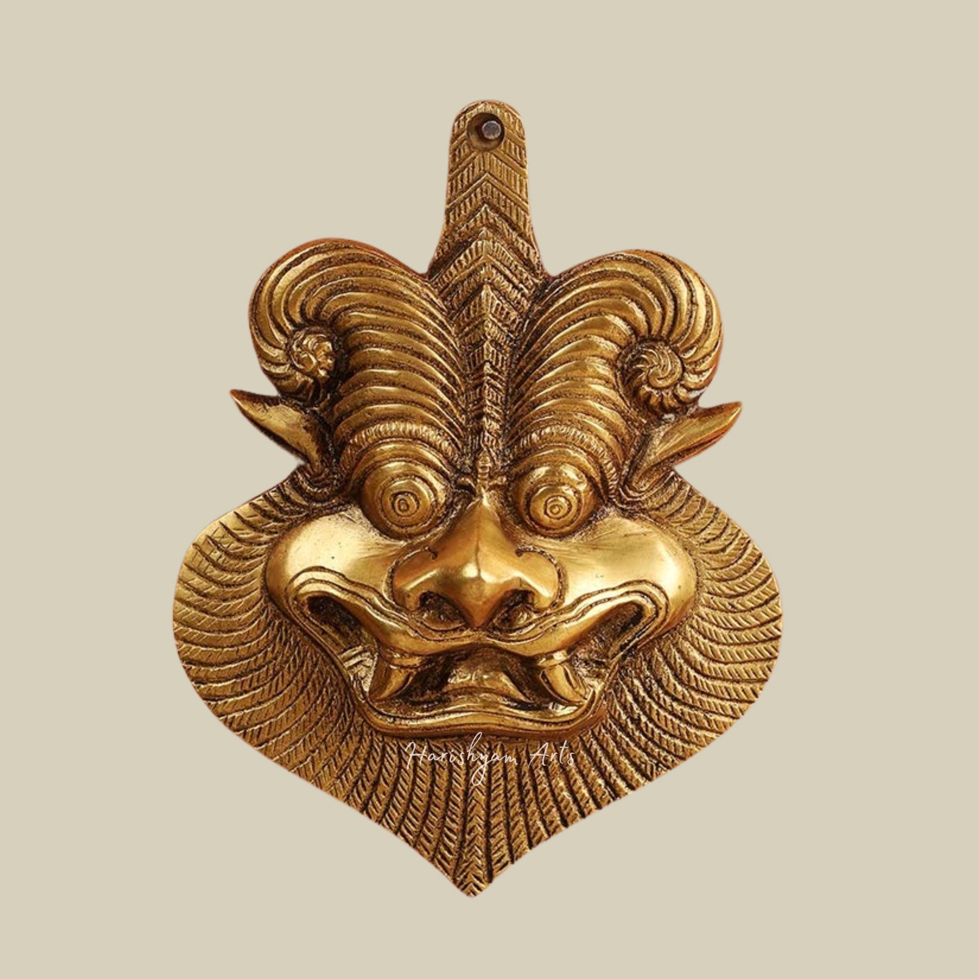 7" Handcrafted Brass Yali Wall Sculpture – Perfect for Vastu and Home Decor