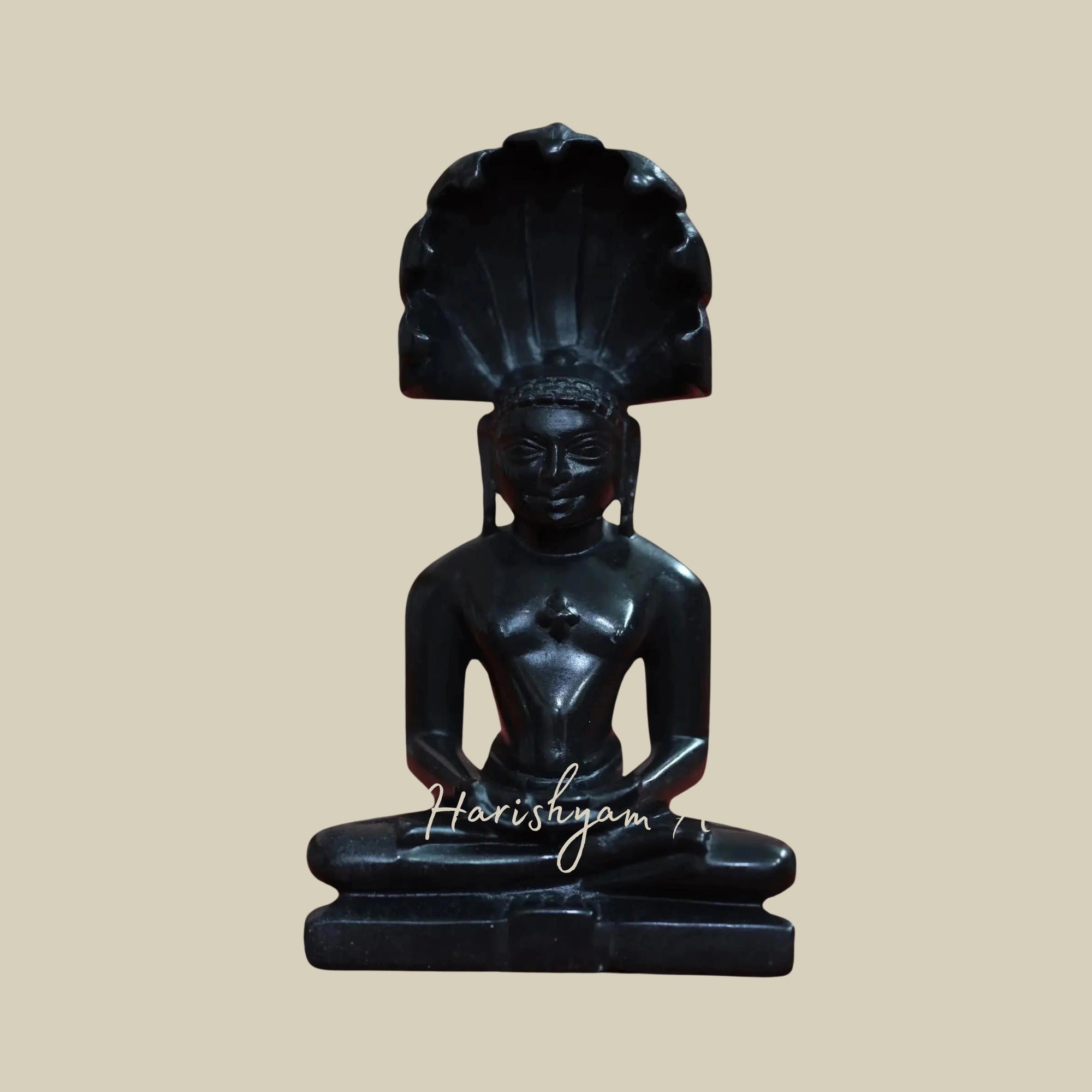 7" Parshwanath Black Marble Idol In Meditation Pose2