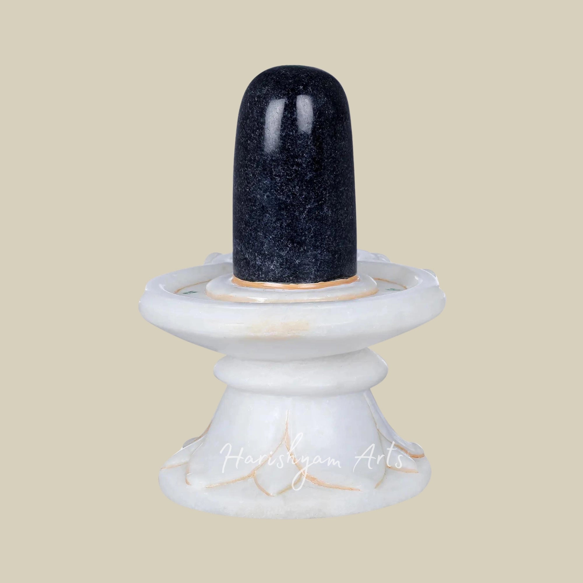 7-inch Black and White Marble Shiva Lingam1