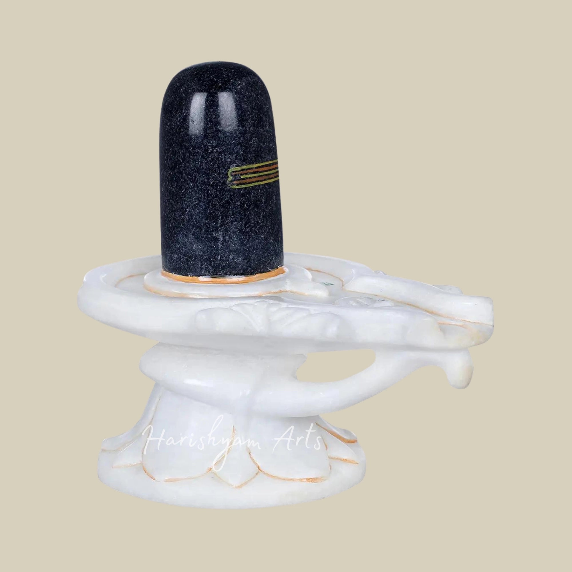 7-inch Black and White Marble Shiva Lingam2