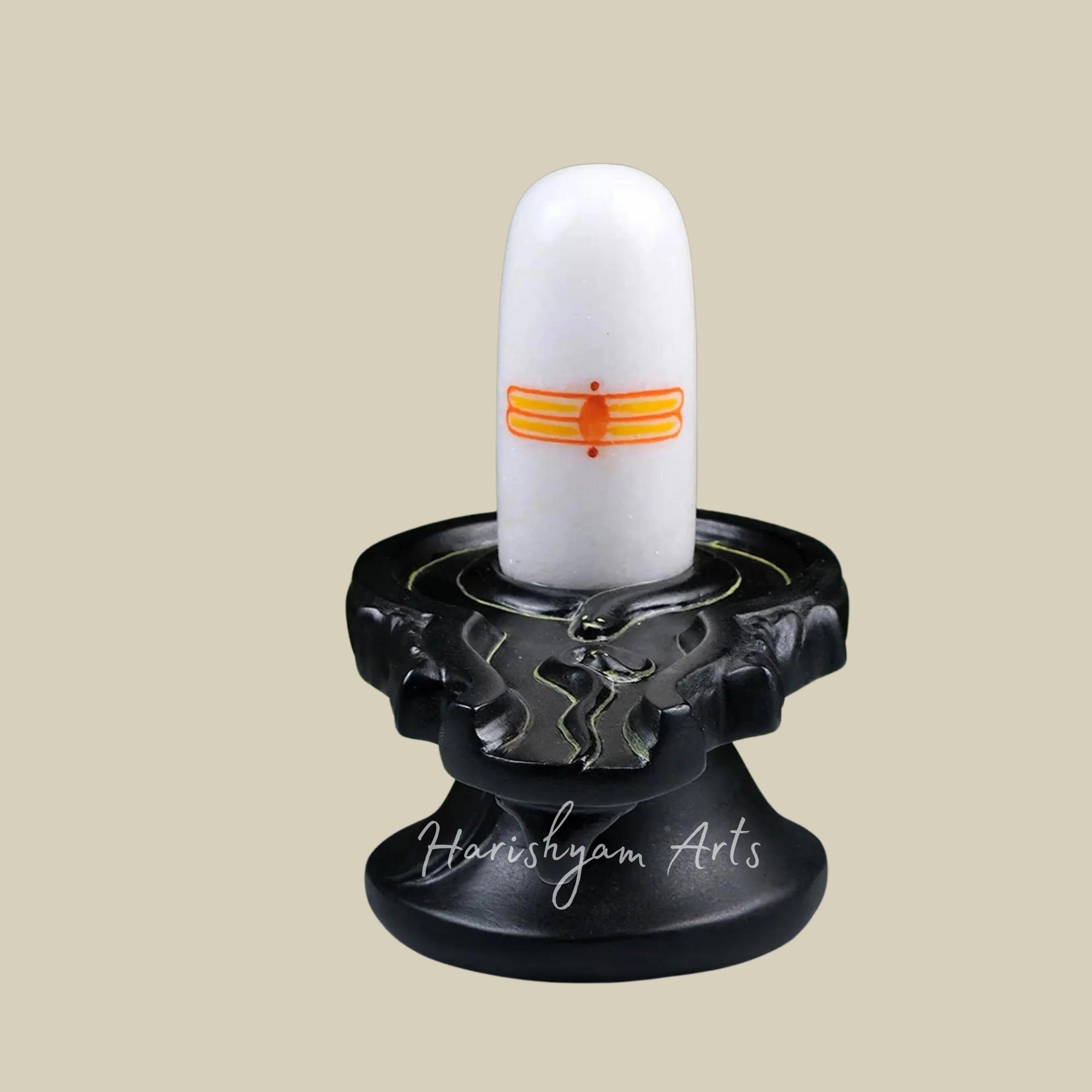 7" Small Puja Shivling in Marble