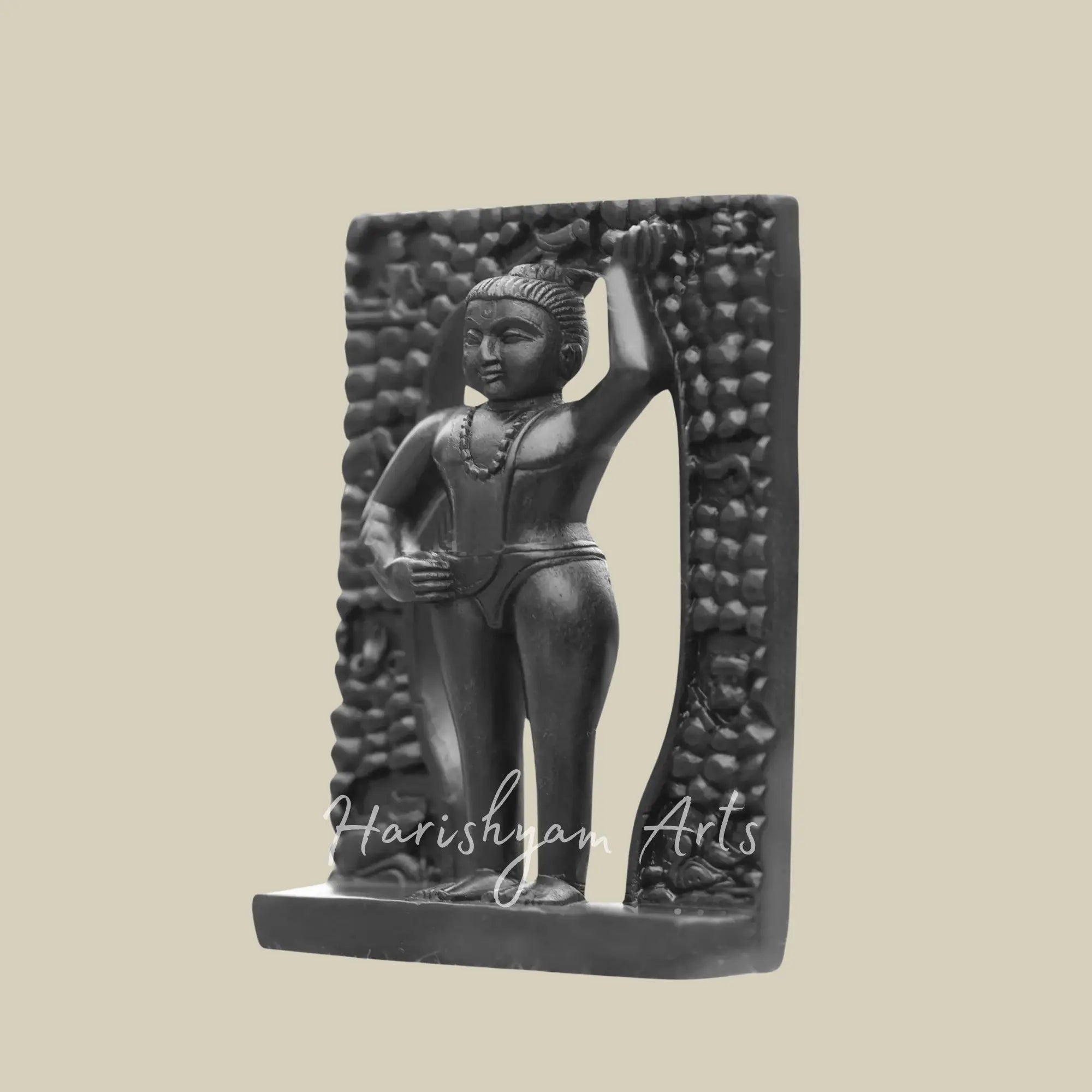 7 inches Small Standing Shrinathji Black Marble Idol 3