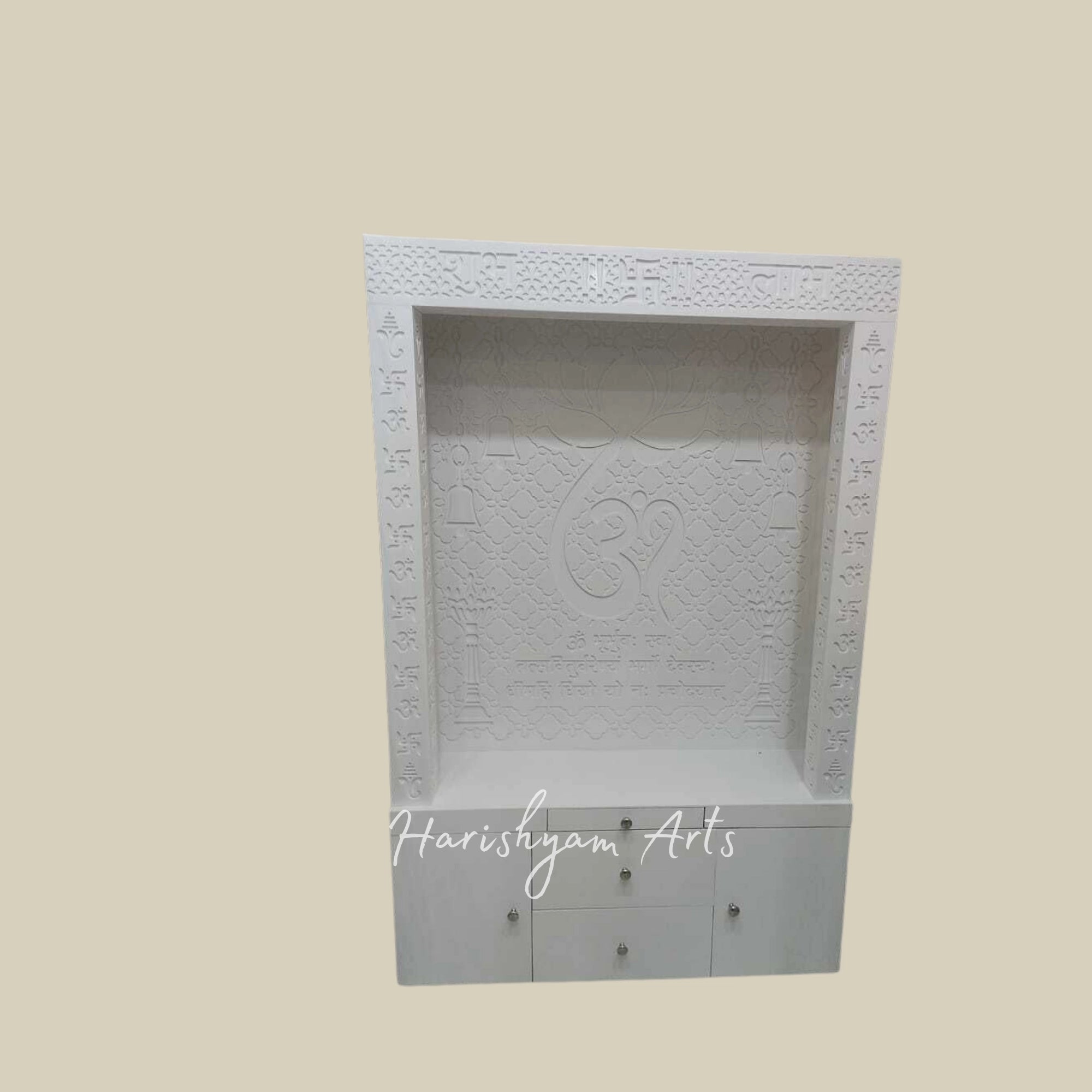 80" Corian Temple for Home with Lighted Lotus Om Design8