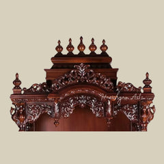 81" Teak Wood Temple with Cabinets & Drawers