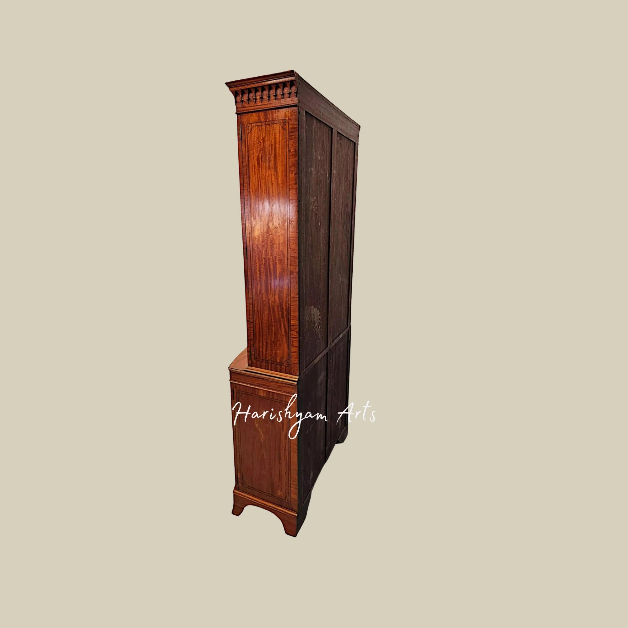 84" Teak Wood Antique Bookcase for Hotels, Home & Library11