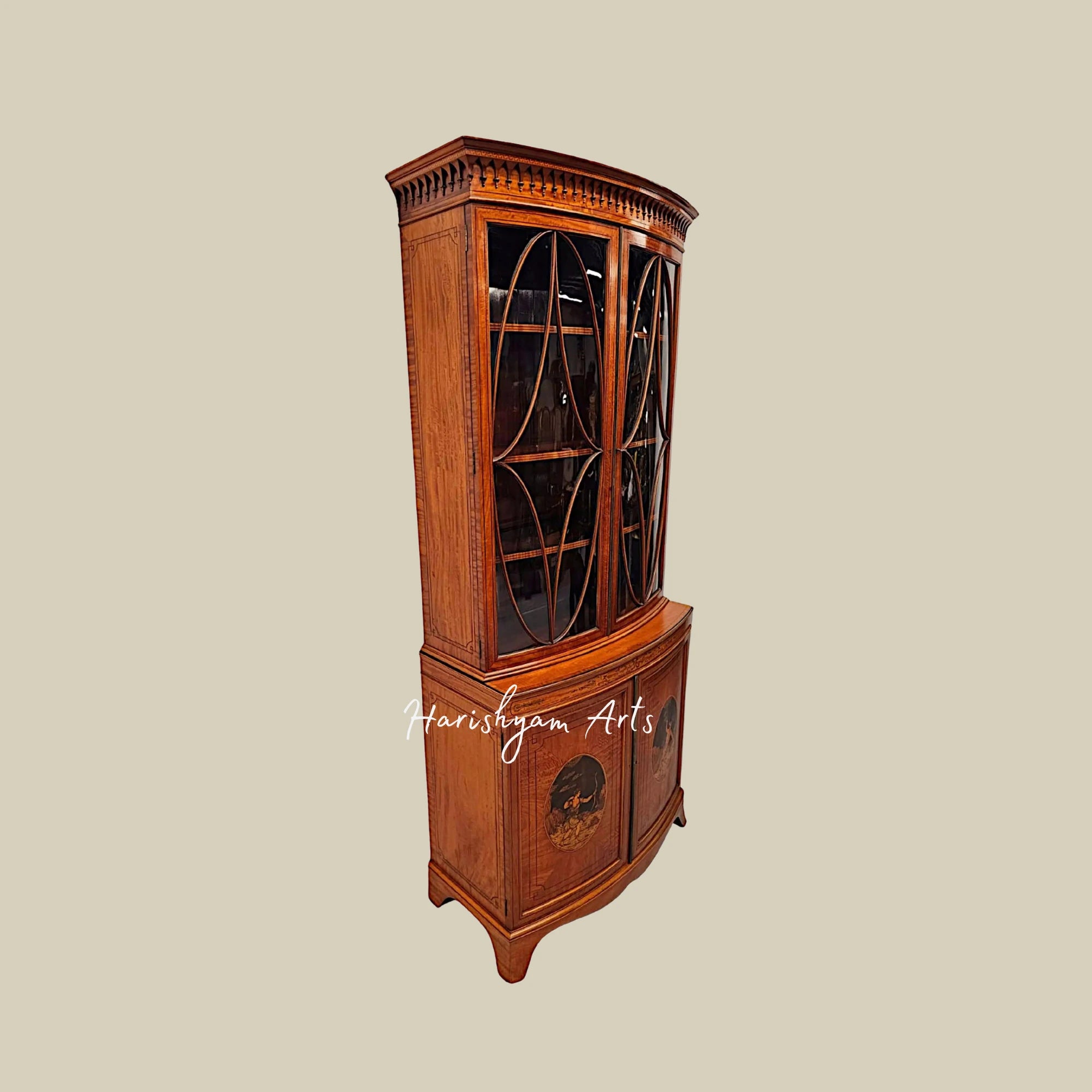 84" Teak Wood Antique Bookcase for Hotels, Home & Library2