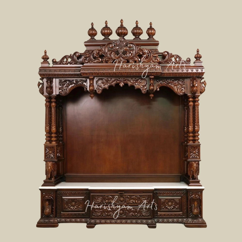 85" Teak Wood Pooja Mandir