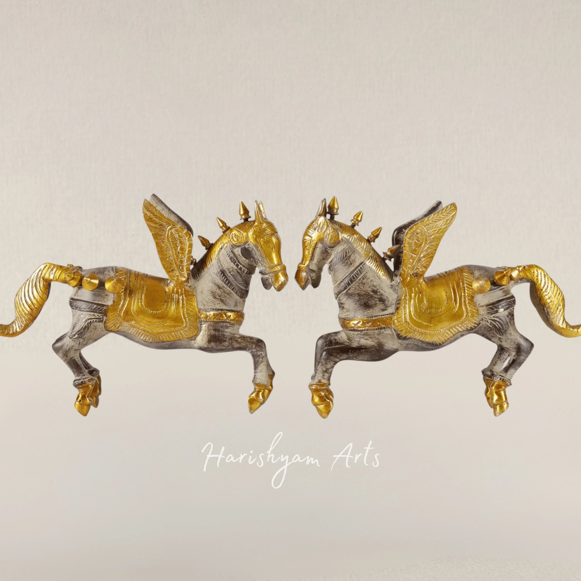 8" Elegant Brass Horse Figurine for Luxury Home Decor