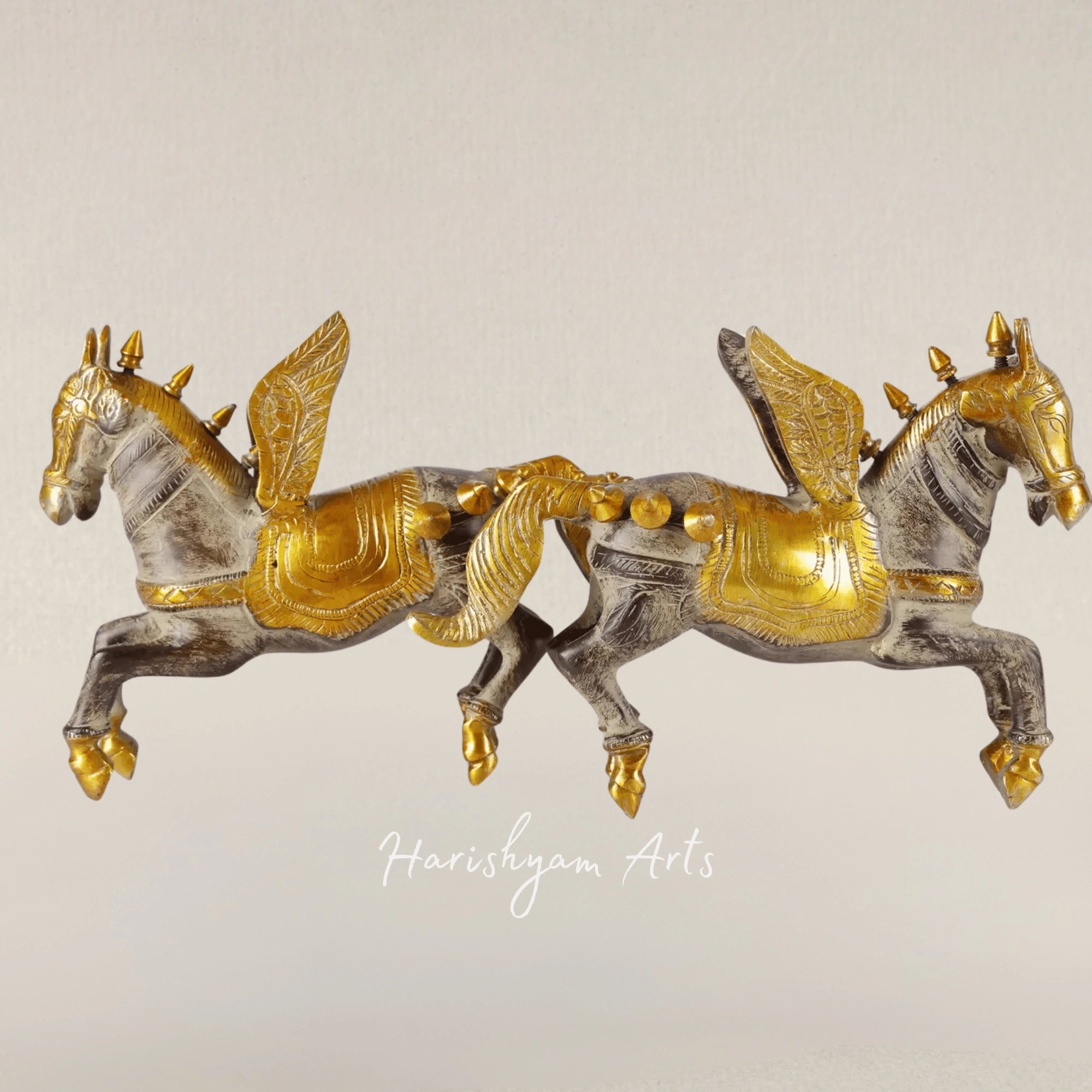 8" Elegant Brass Horse Figurine for Luxury Home Decor