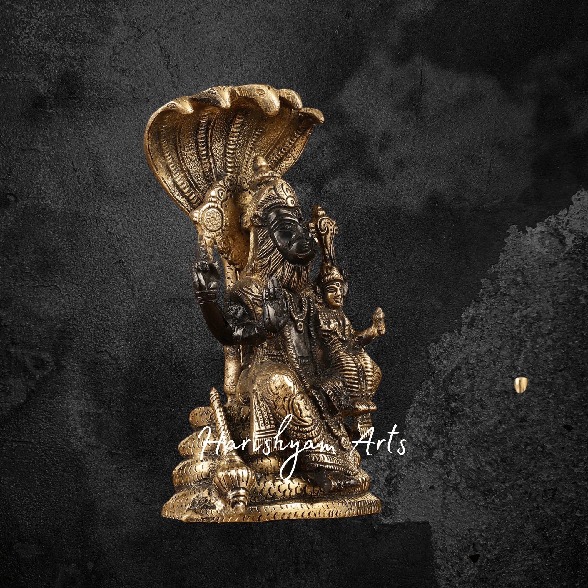 8" Handcrafted Brass Lakshmi Narasimha Murti – Divine Statue for Home Temple5