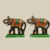 8" Wooden Handicraft Elephant Set of 2 for Display