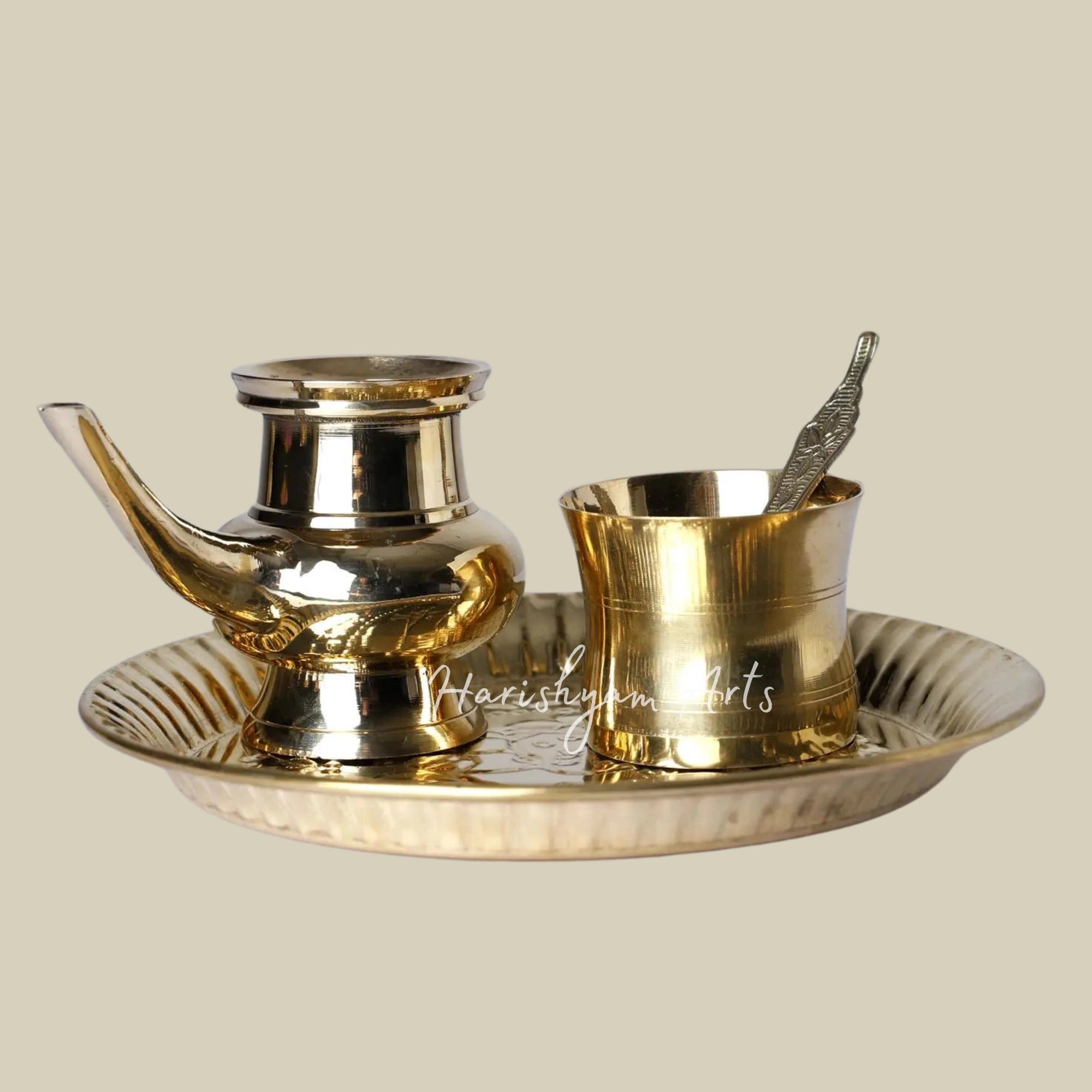 8" Brass Puja Thali Set | Ritual Items1