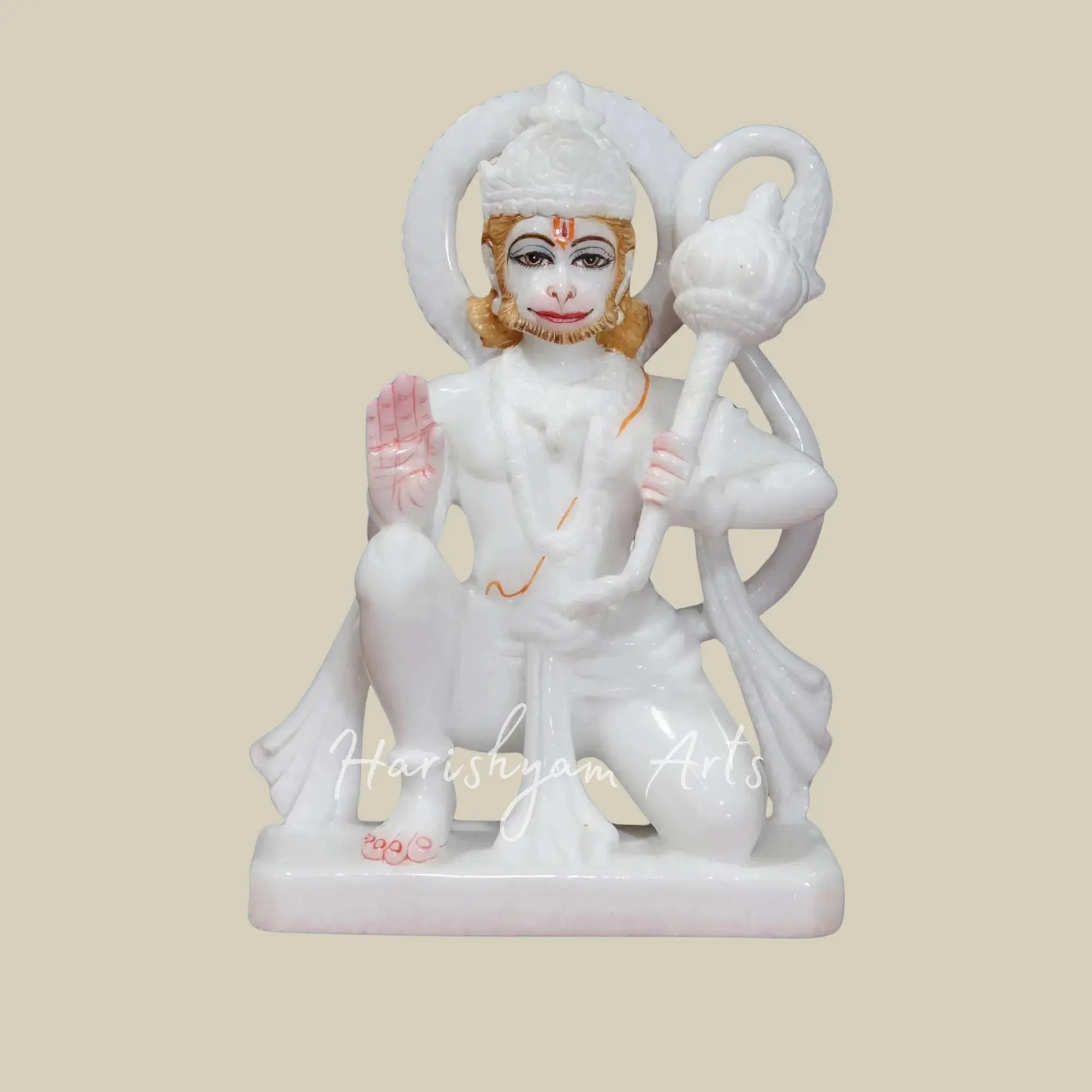 8 inches Pure White Small Hanuman Idol