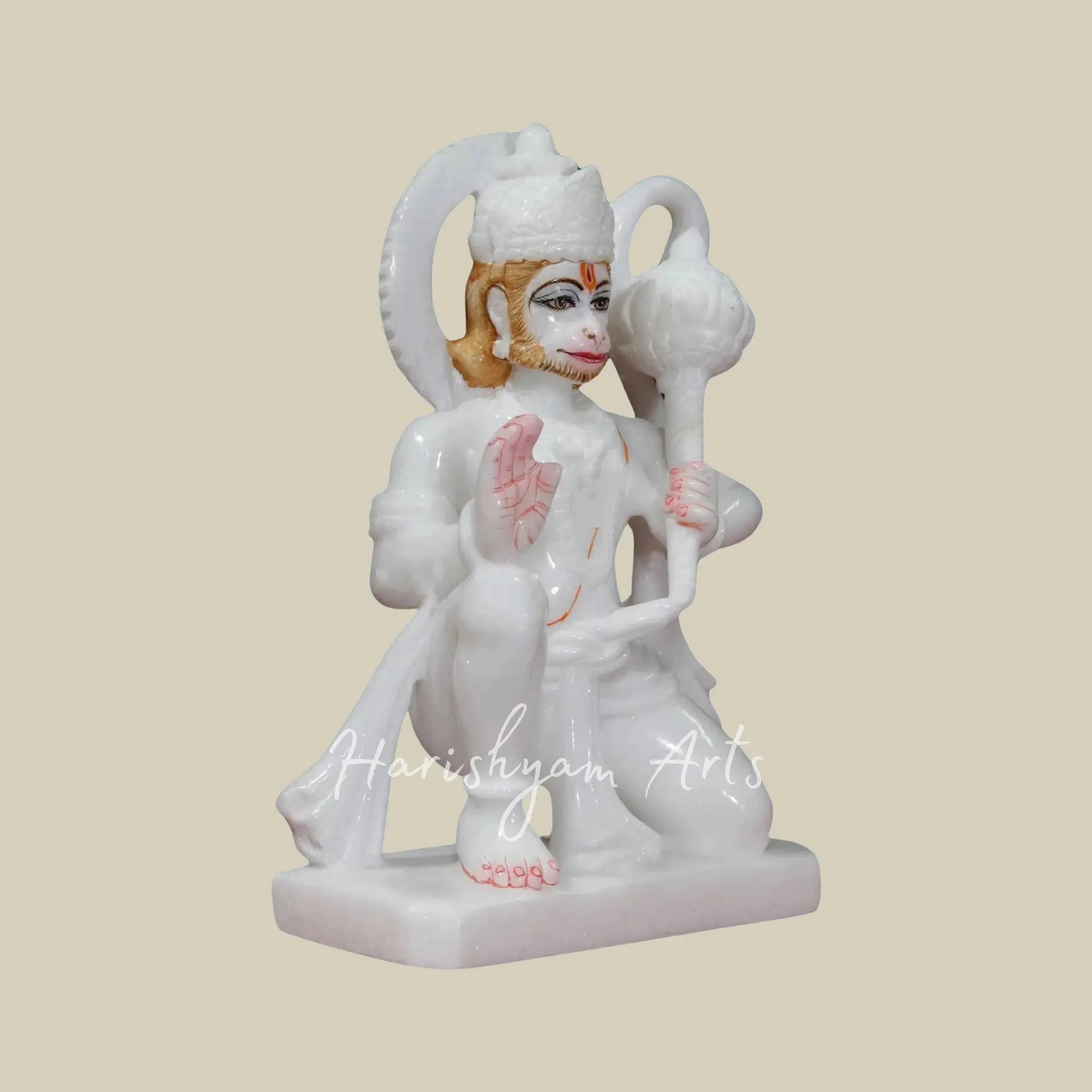 8 inches Pure White Small Hanuman Idol 2