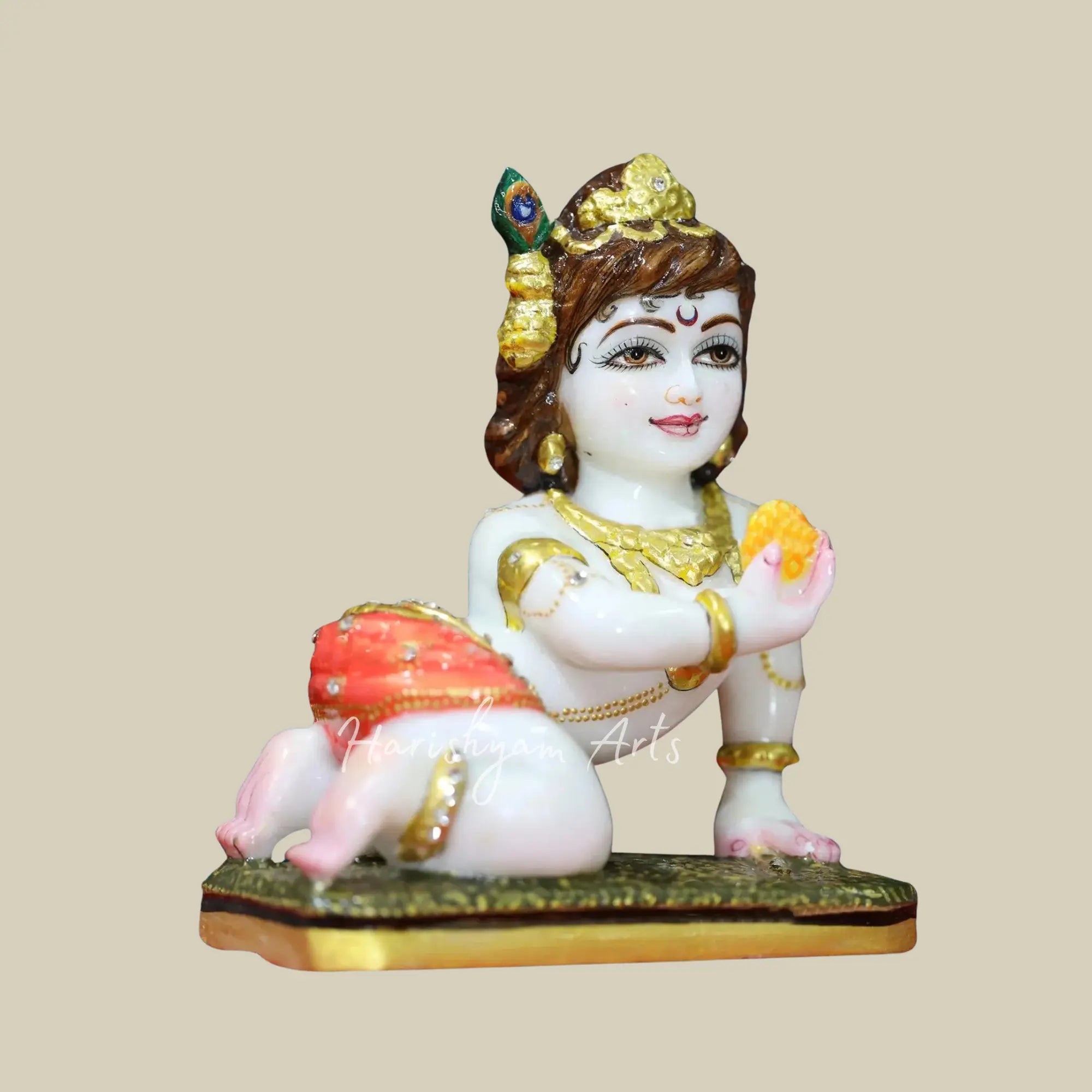 8 inches makrana marble ke laddu gopal murti 2