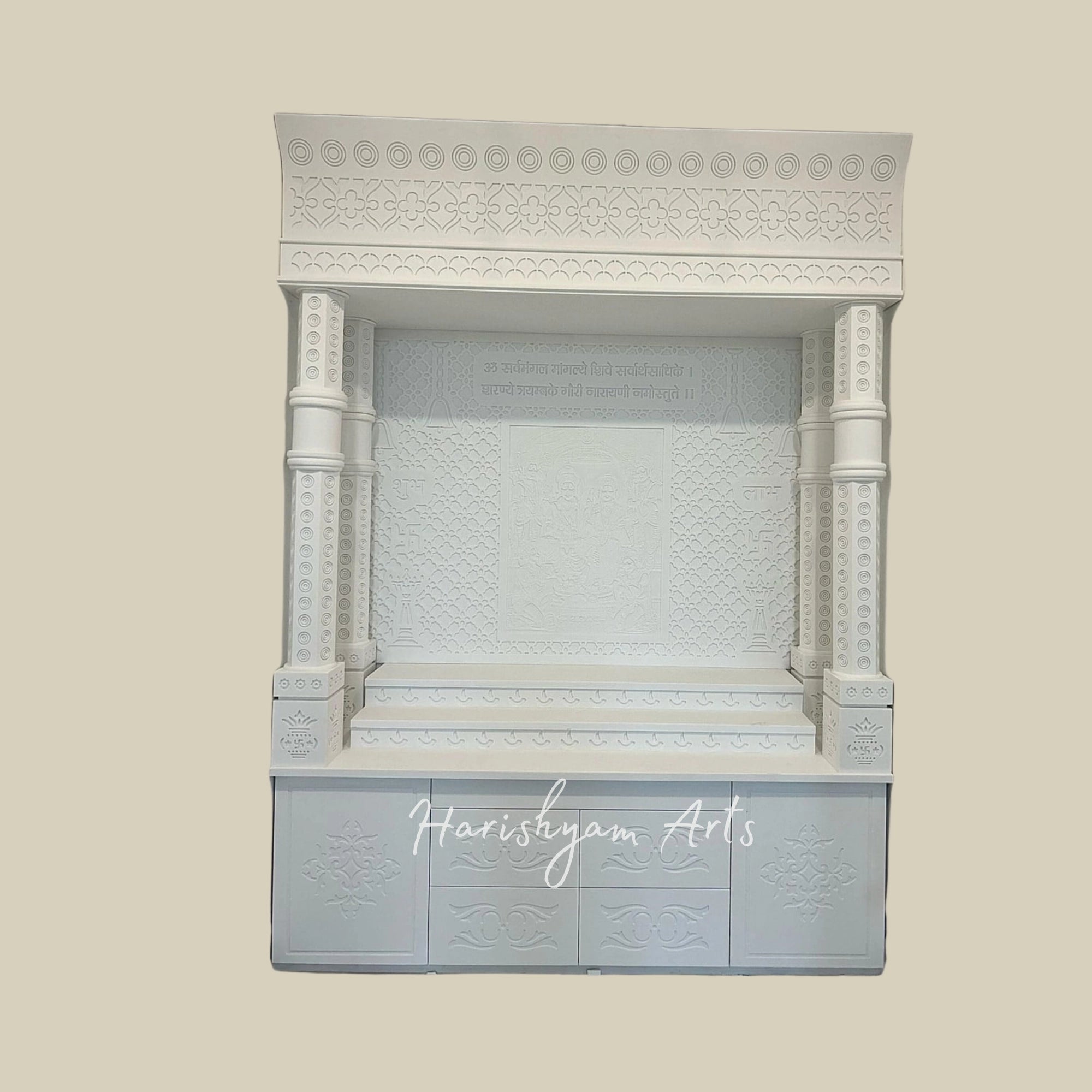 96" White Corian Temple Design for Home1