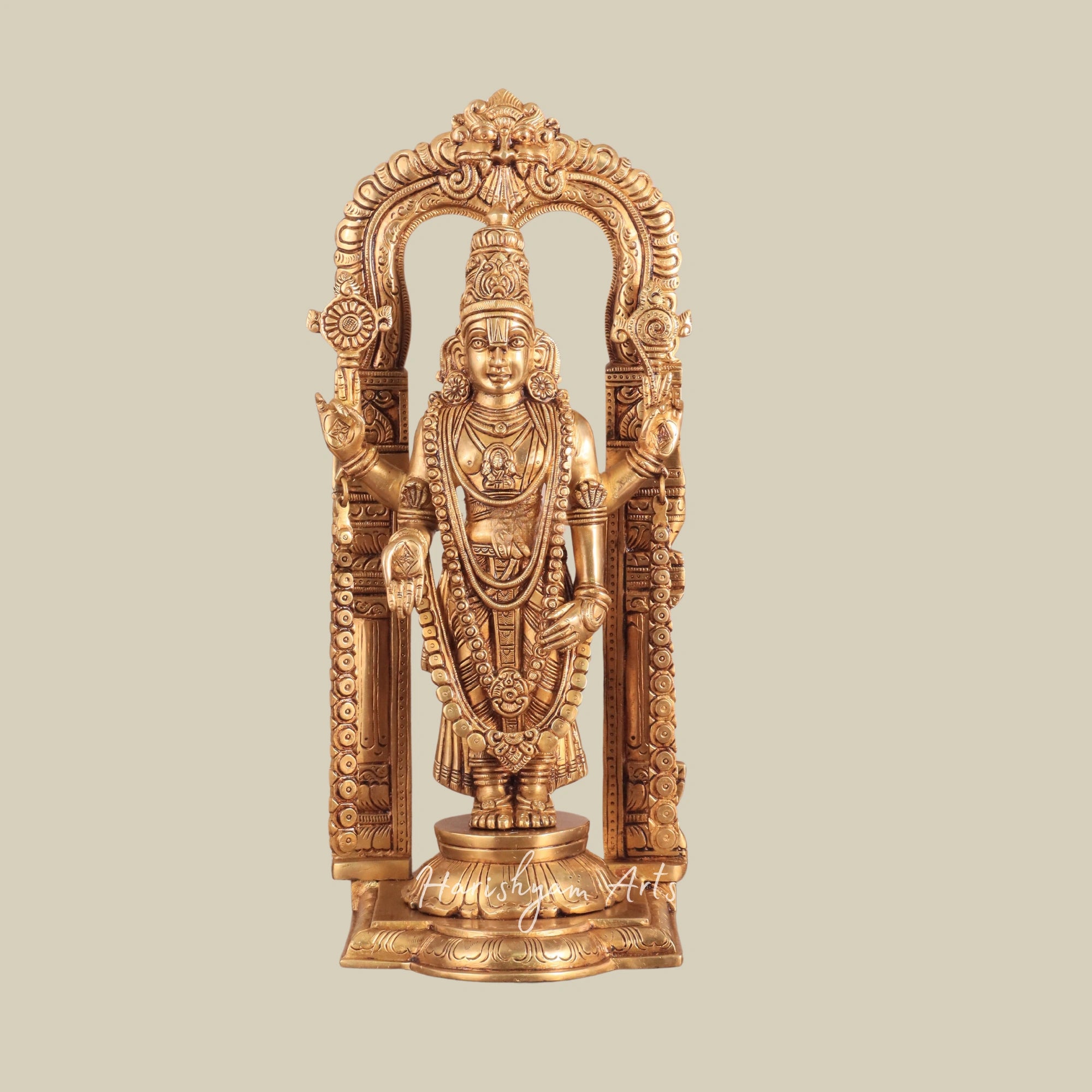 16" Tirupati Balaji Lord Venkateshwara Swamy Brass Statue for Home Mandirs